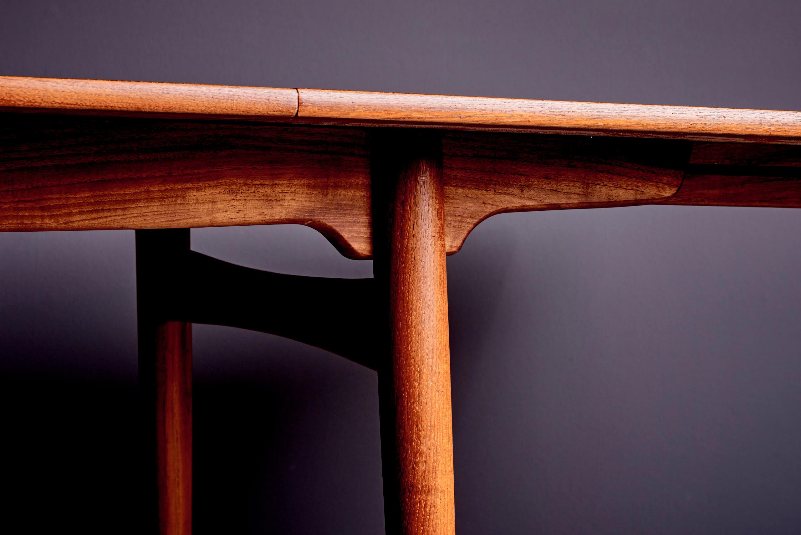 Teck Table de salle à manger extensible Hans Wegner en Wood Wood pour Andreas Tuck en vente