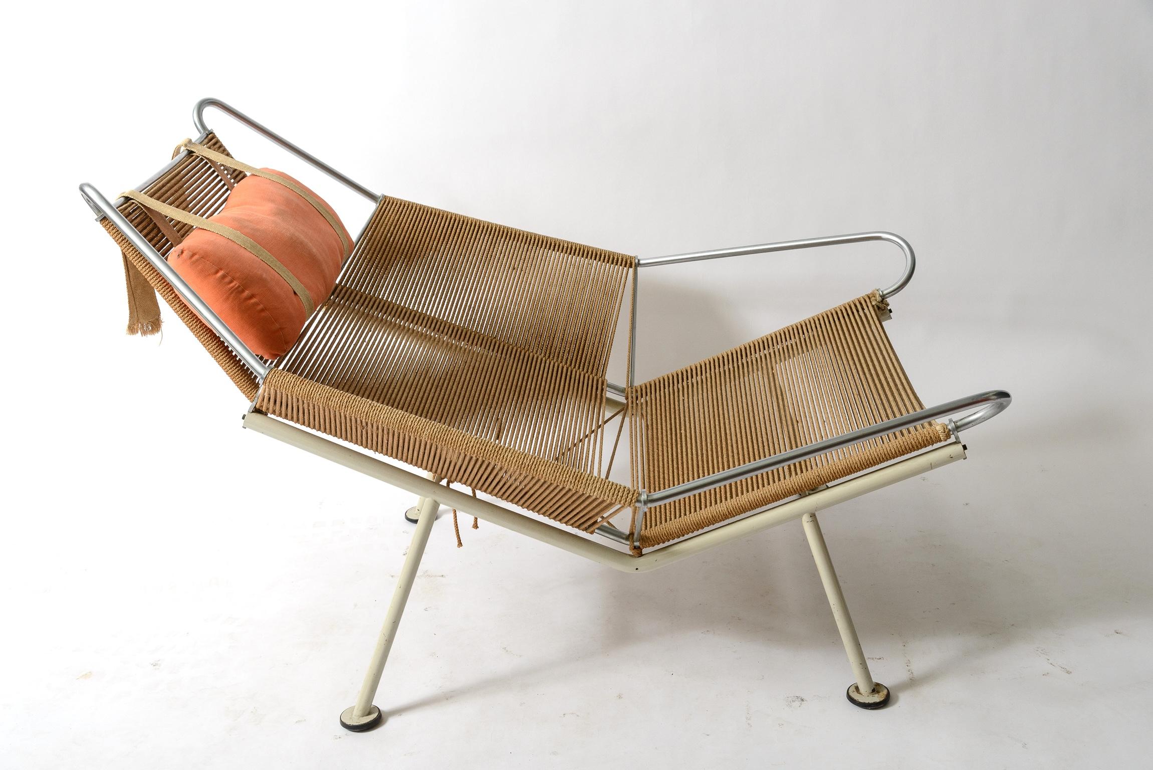 Metà XX secolo Sedia da salotto Hans Wegner Flag Halyard in vendita