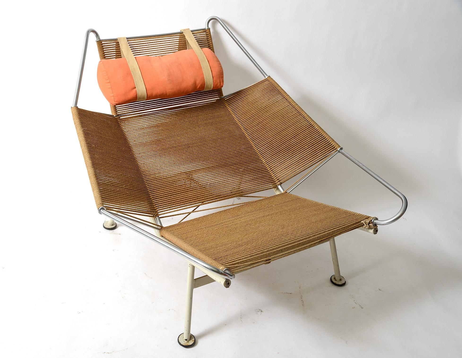 Acciaio Sedia da salotto Hans Wegner Flag Halyard in vendita
