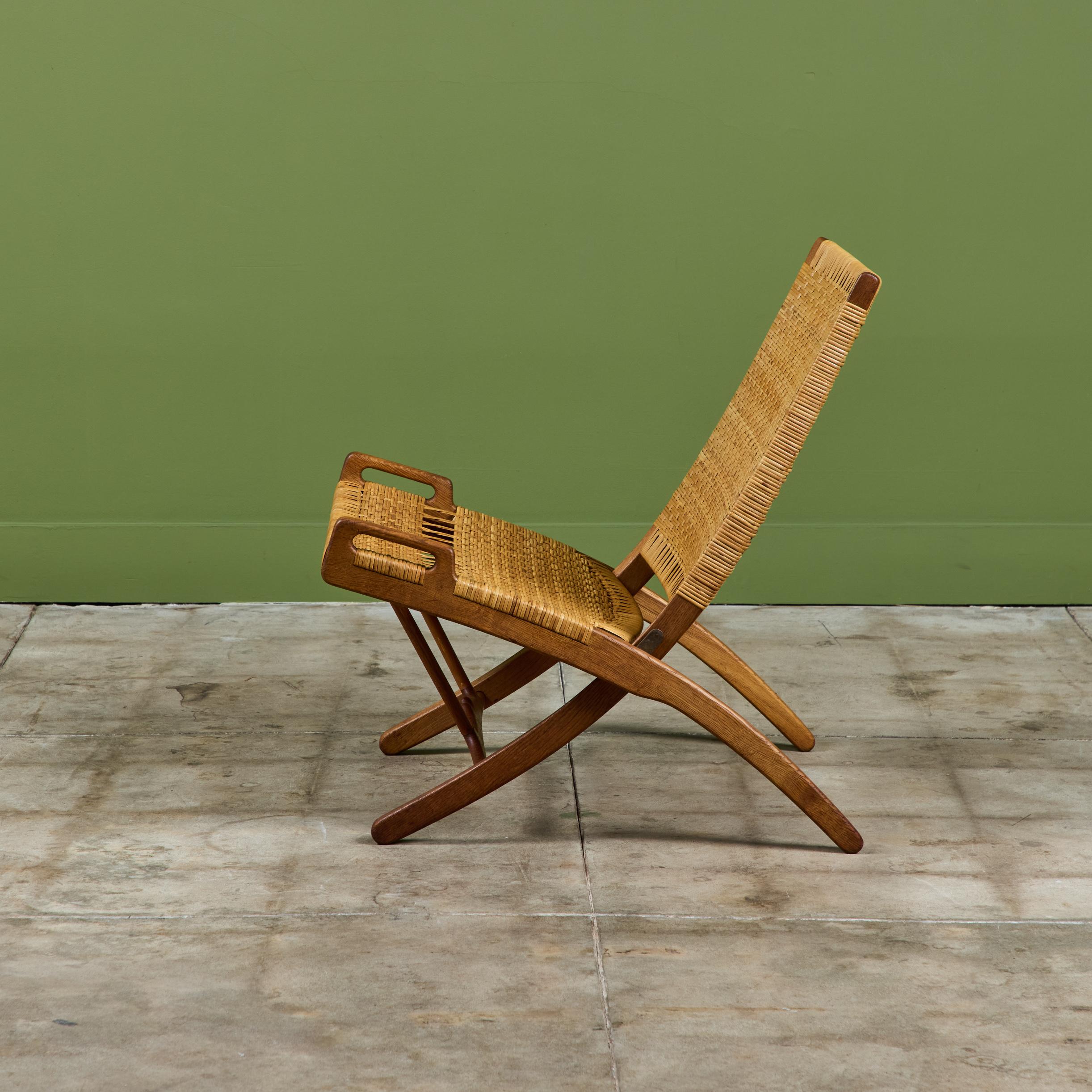 Chaise longue pliante Hans Wegner pour Johannes Hansen Bon état à Los Angeles, CA