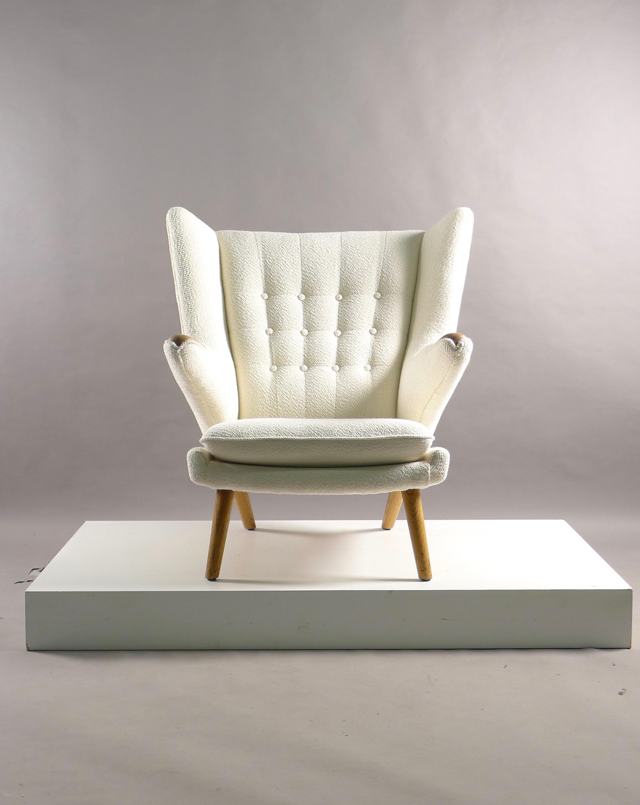 Mid-Century Modern Hans Wegner for A P Stolen, Model AP-19 Papa Bear Chair, Stamped by Maker 
