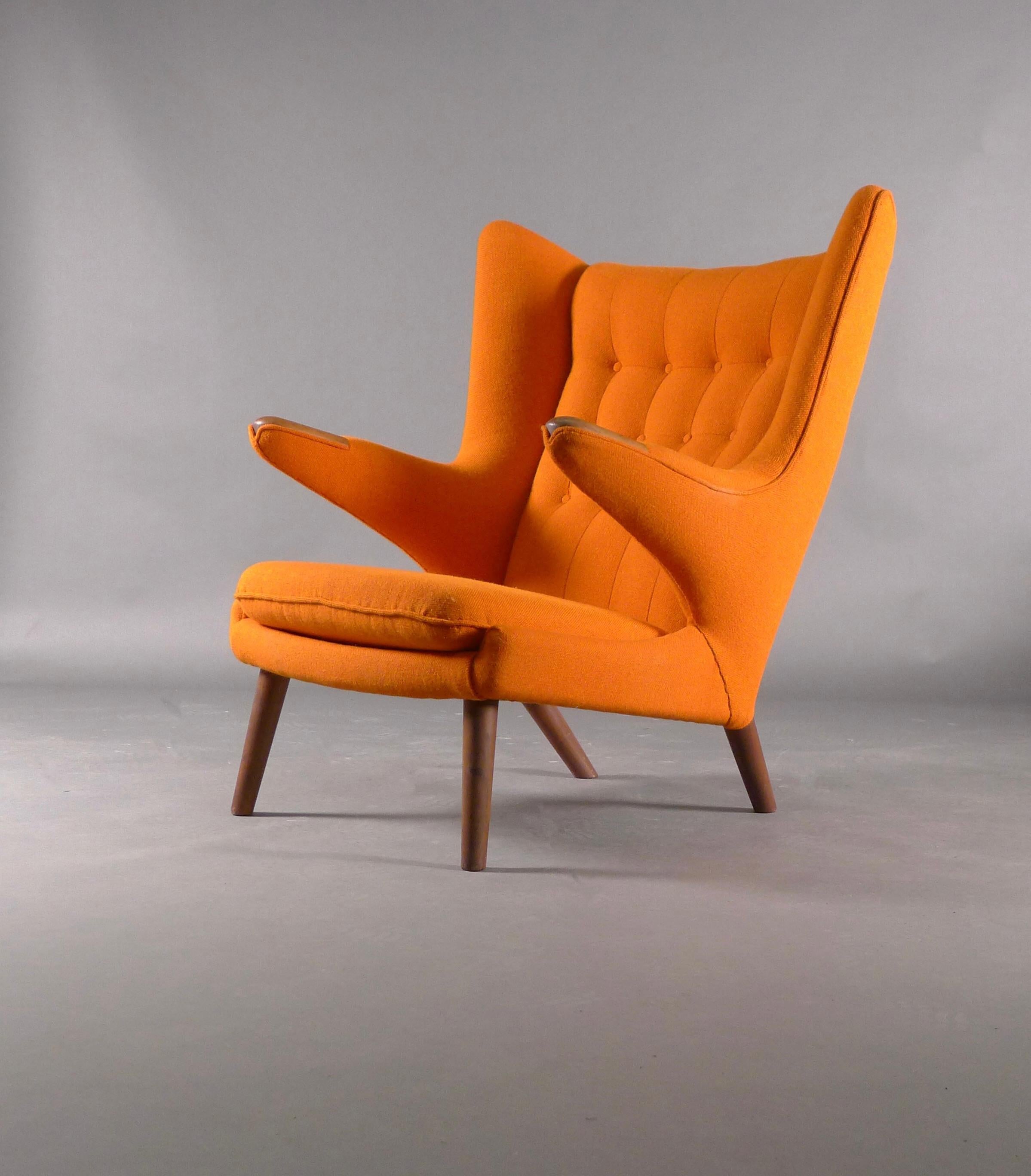 Mid-20th Century Hans Wegner for A P Stolen, Model AP-19 Papa Bear Chair, Stamped by Maker  For Sale