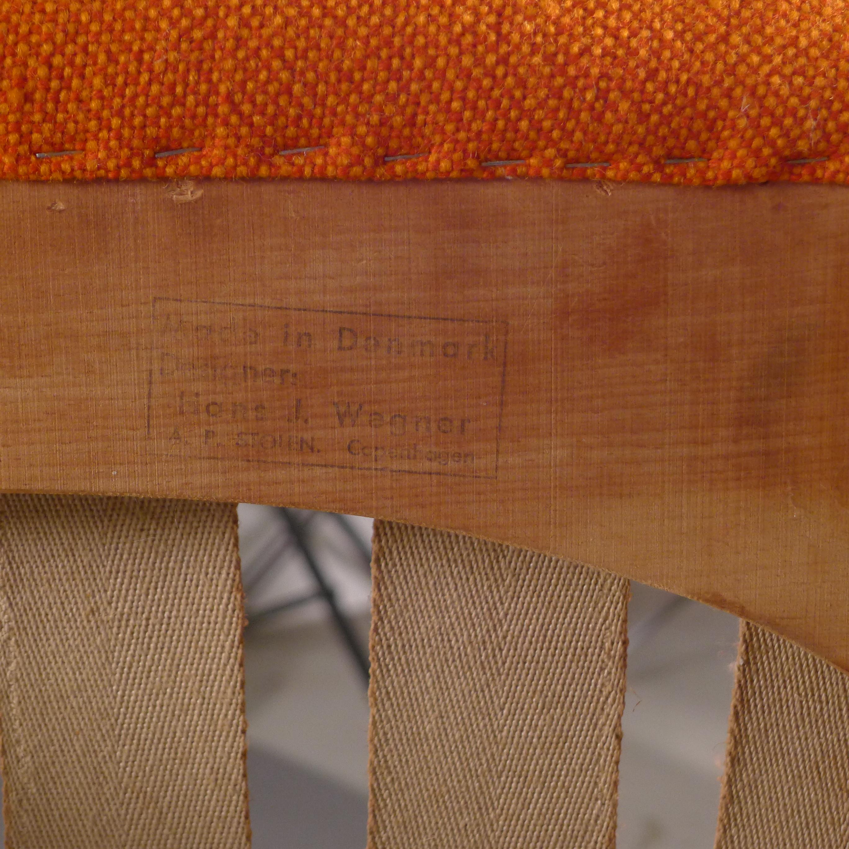 Hans Wegner for A P Stolen, Model AP-19 Papa Bear Chair, Stamped by Maker  For Sale 2
