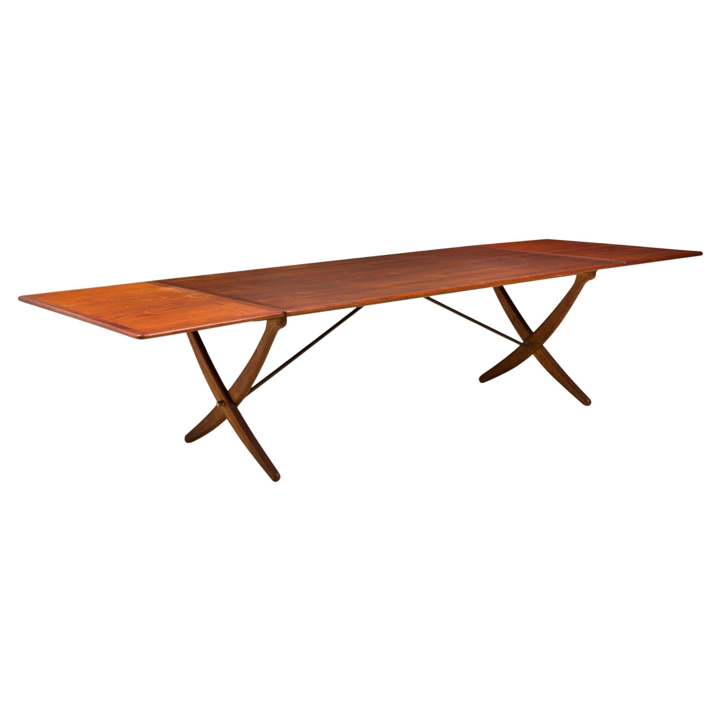 Hans Wegner for Andreas Tuck American Mid-Century Drop Leaf Teak Dining Table For Sale