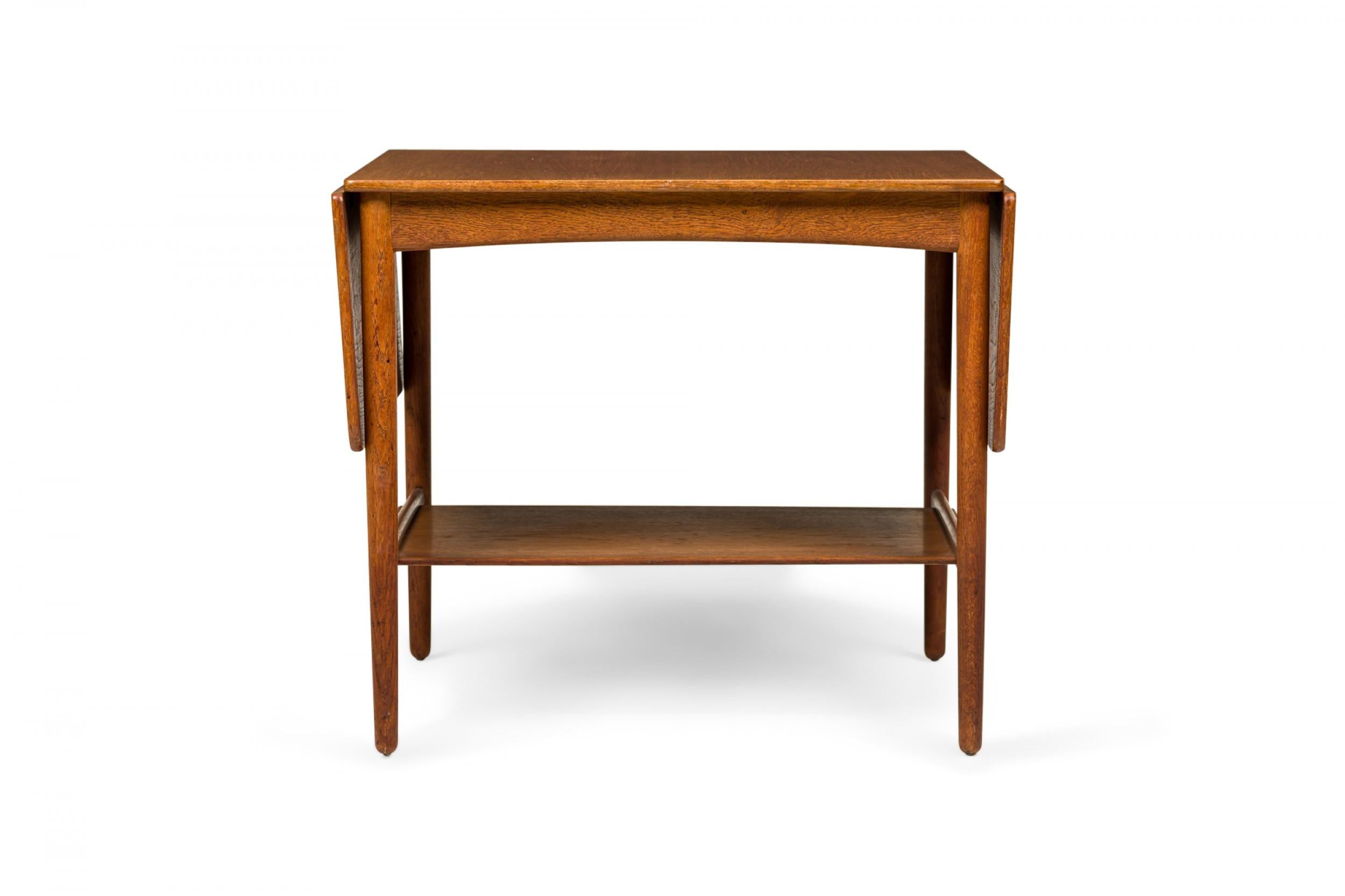 Hans Wegner for Andreas Tuck Danish Wooden Drop Leaf End / Side Table In Good Condition For Sale In New York, NY