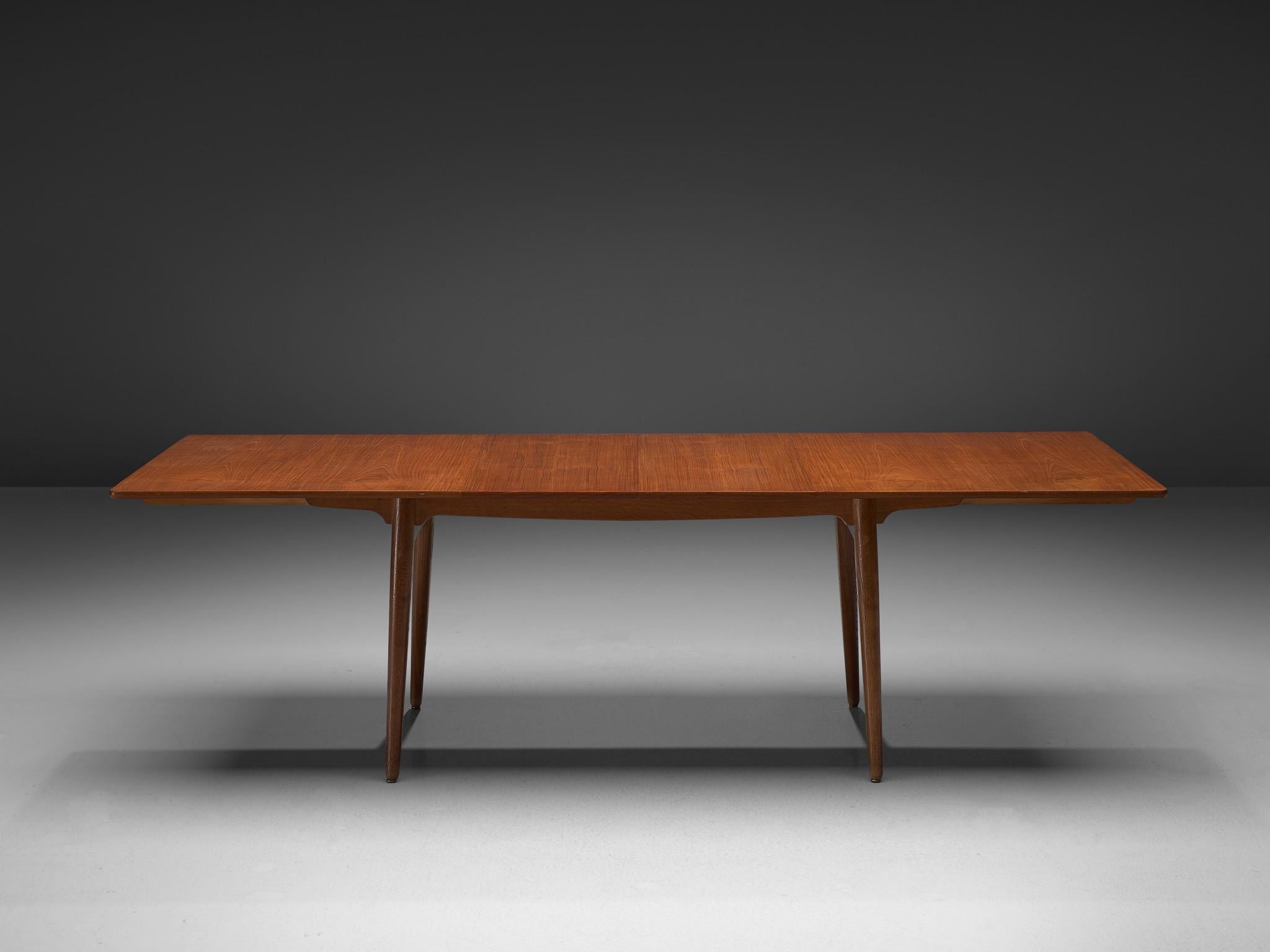 Scandinavian Modern Hans Wegner for Andreas Tuck Extendable Table in Teak and Oak