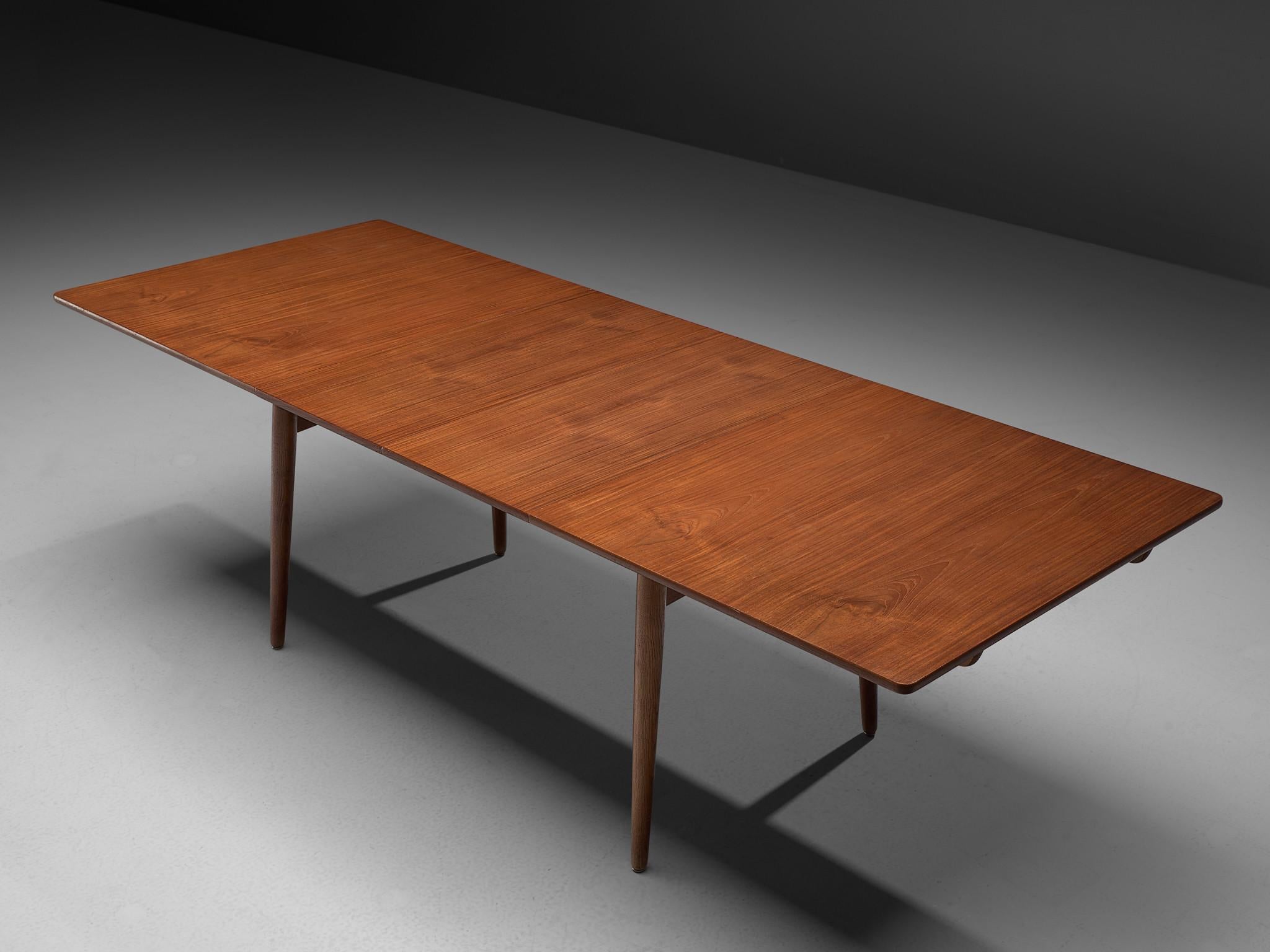 Danish Hans Wegner for Andreas Tuck Extendable Table in Teak and Oak