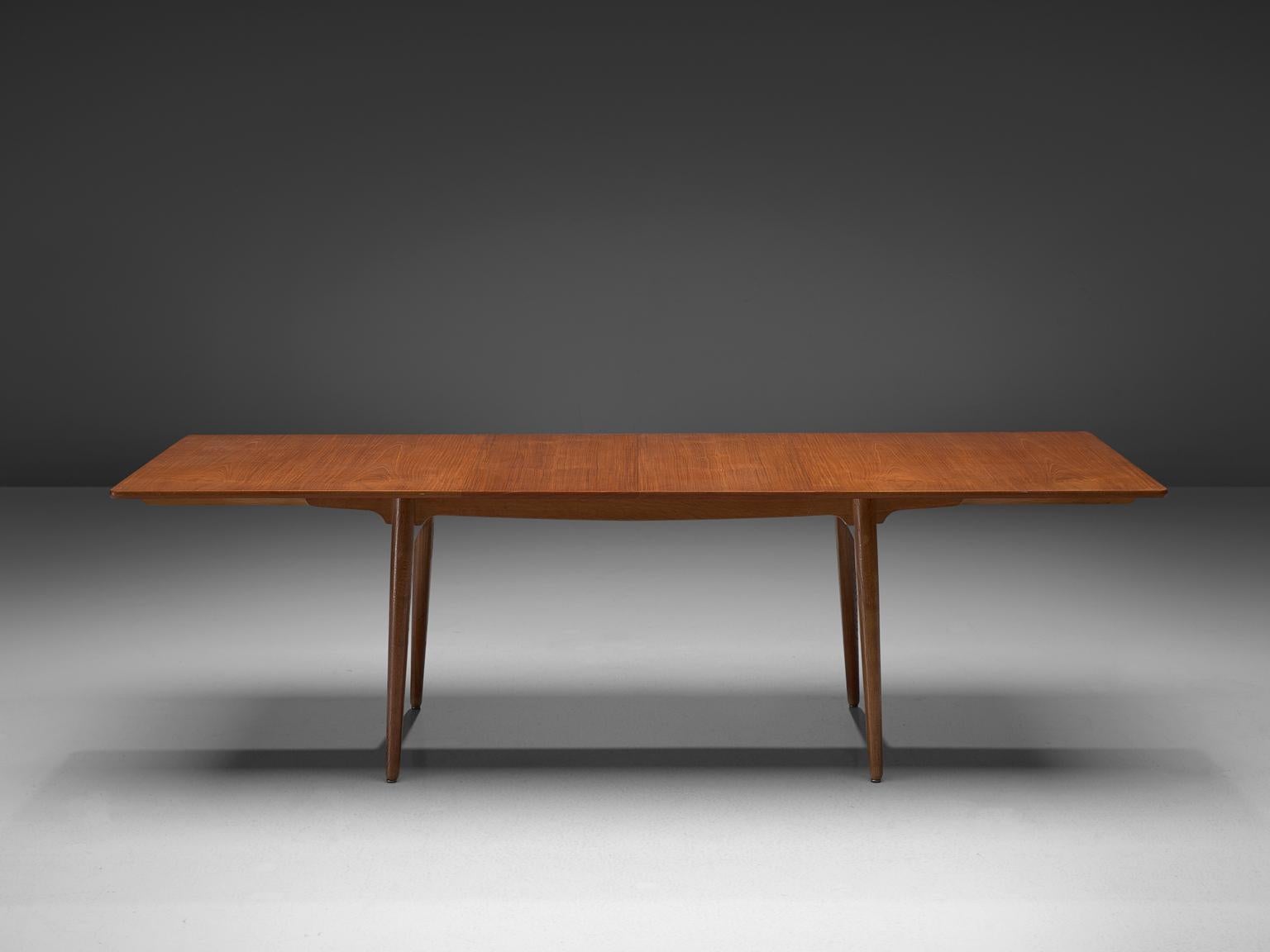 Scandinavian Modern Hans Wegner for Andreas Tuck Extendable Table in Teak and Oak