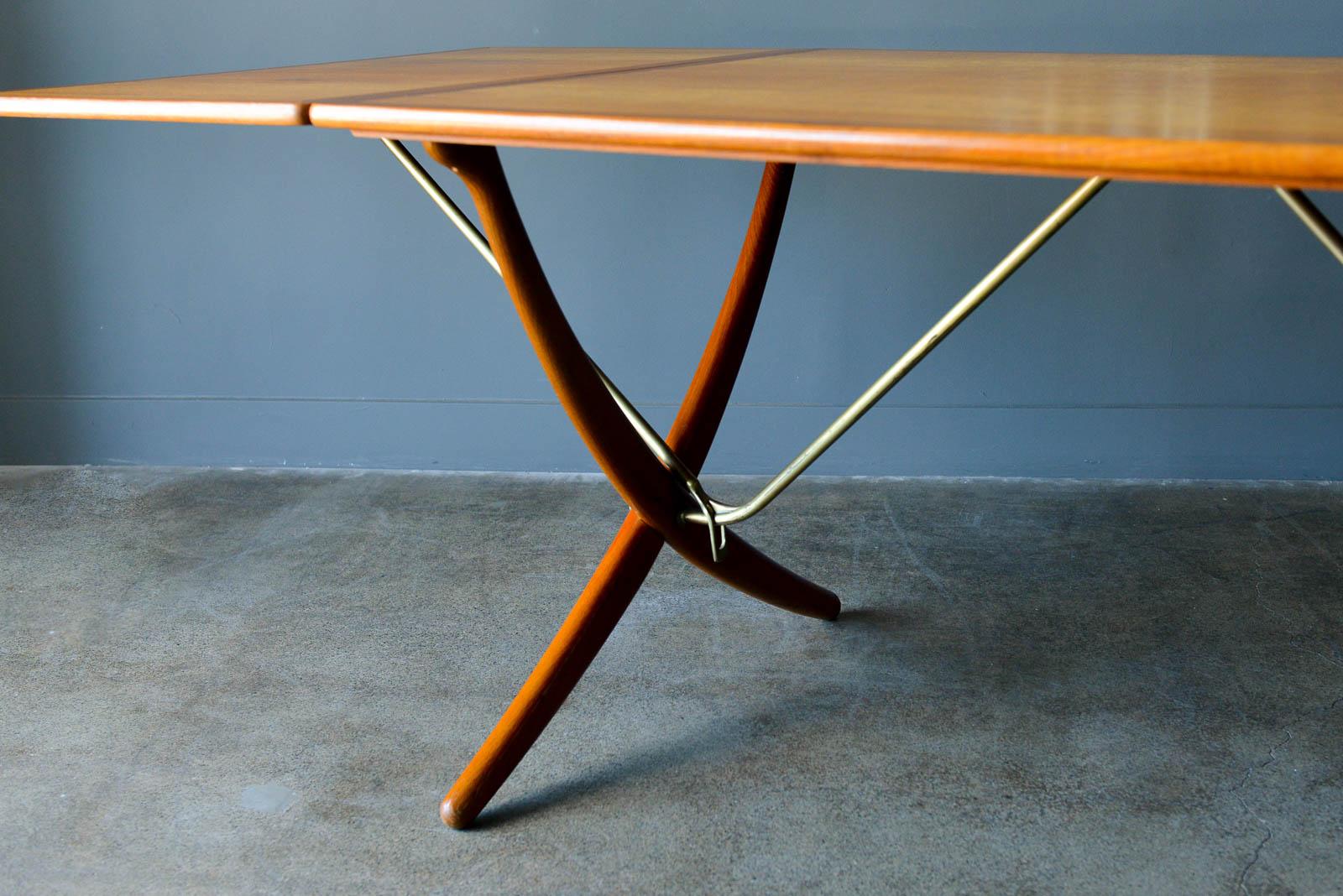 Brass Hans Wegner for Andreas Tuck Model AT-304 Dining Table, circa 1955