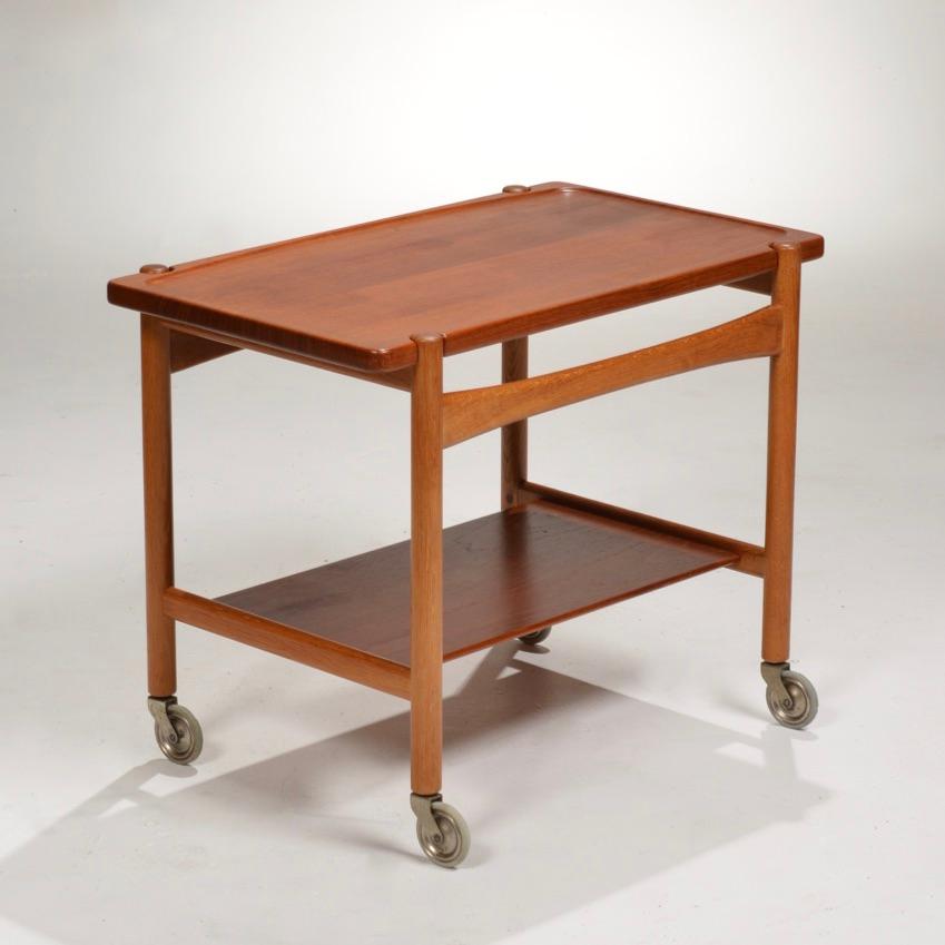 Hans Wegner for Andreas Tuck Serving Trolley Cart, Denmark In Good Condition For Sale In Los Angeles, CA