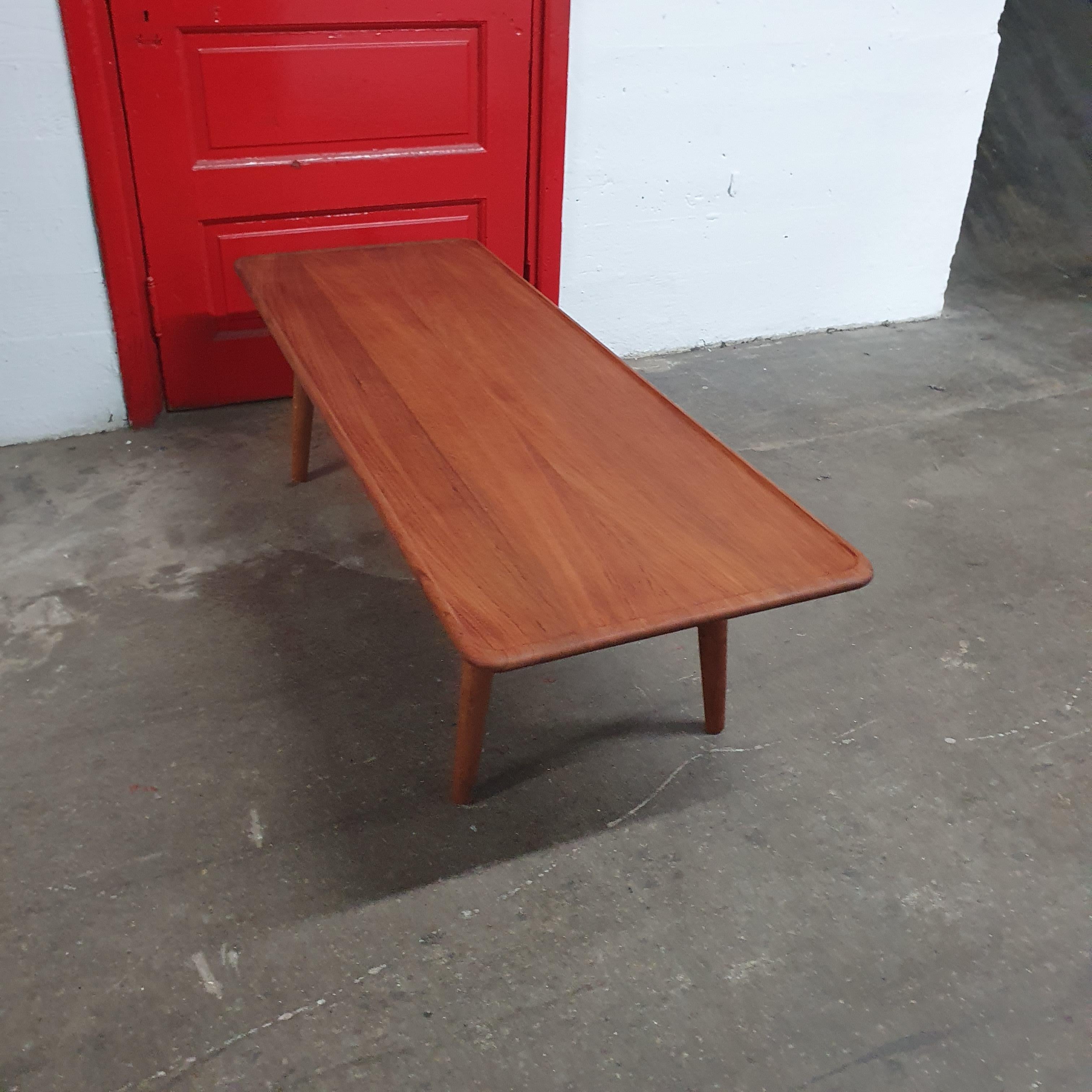 Scandinavian Modern Hans Wegner for Andreas Tuck Teak and Oak Coffee Table For Sale