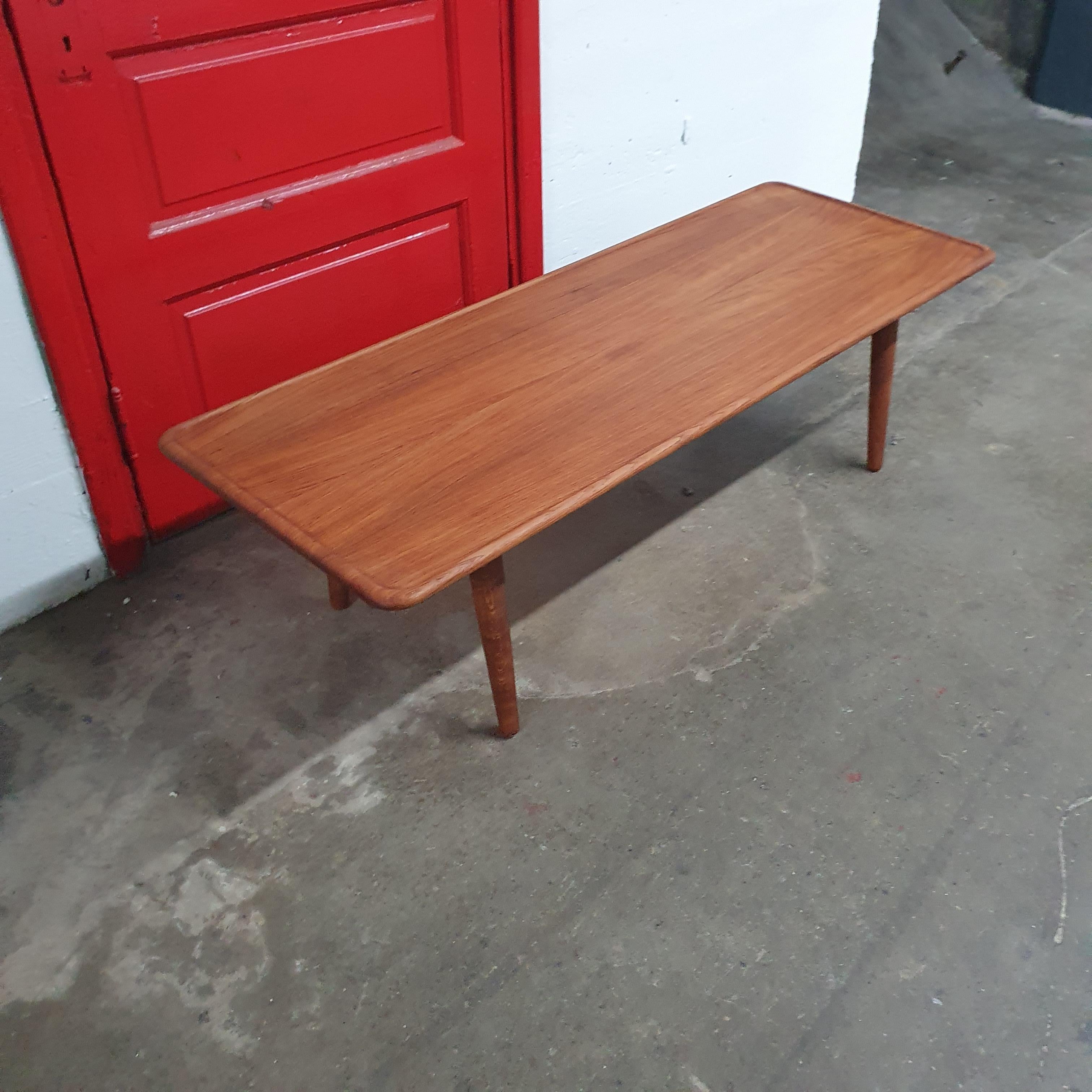 Mid-20th Century Hans Wegner for Andreas Tuck Teak and Oak Coffee Table For Sale