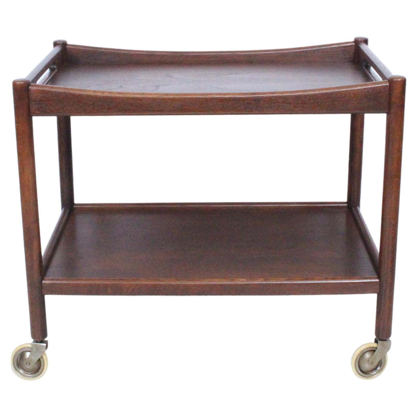 Hans Wegner for Andreas Tuck Teak Trolley, Rolling Cart, 1950's For ...