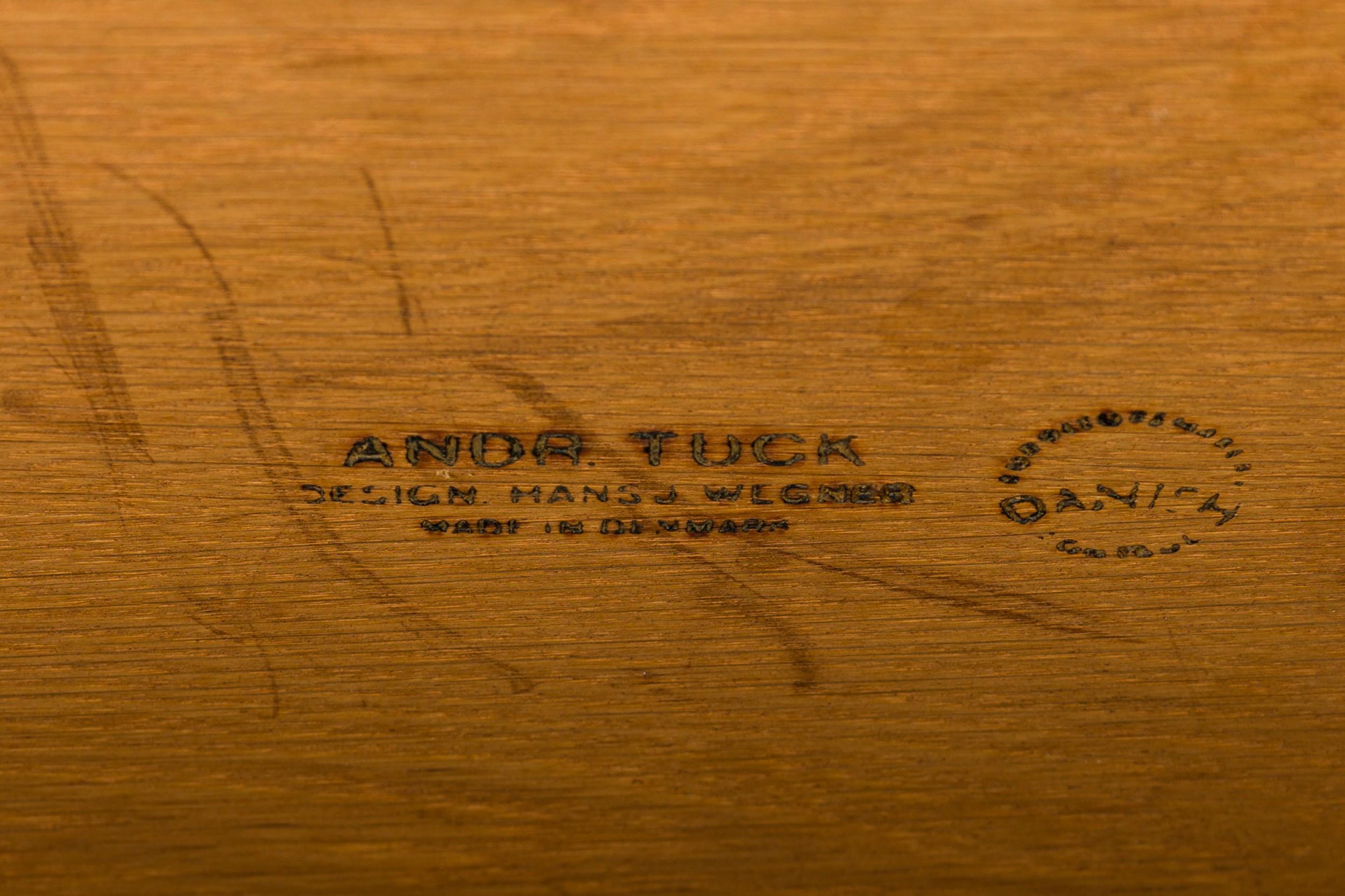 Wood Hans Wegner for Andreas Tuck Two Tier Rectangular Oak End / Side Table For Sale