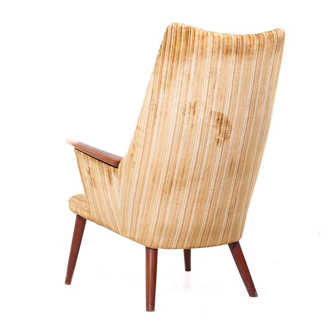 Upholstery Hans Wegner for AP Stolen AP-28 Mid Century Danish Oak Mama Bear Lounge Chair For Sale