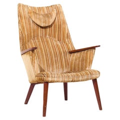 Hans Wegner for AP Stolen AP-28 Mid Century Danish Oak Mama Bear Lounge Chair