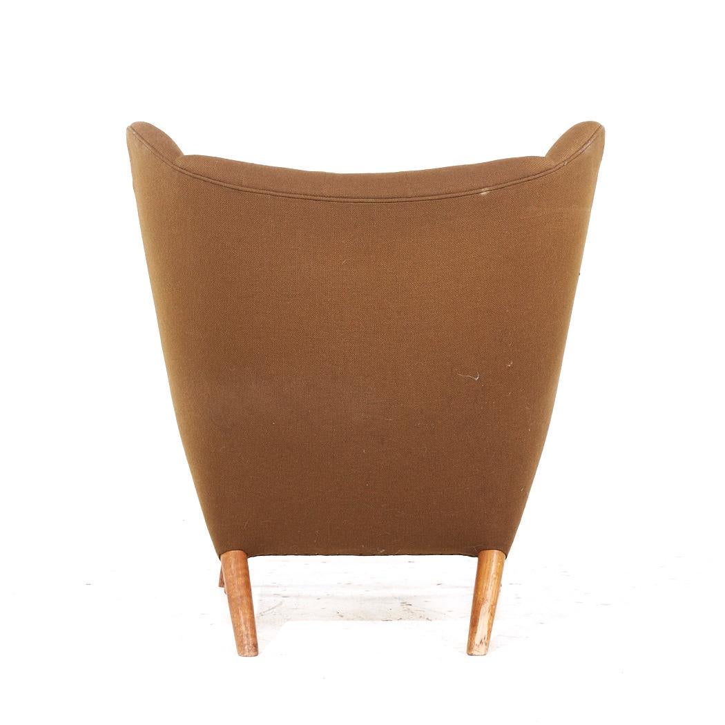 Hans Wegner for AP Stolen AP19 Mid Century Papa Bear Chair and Ottoman In Good Condition For Sale In Countryside, IL