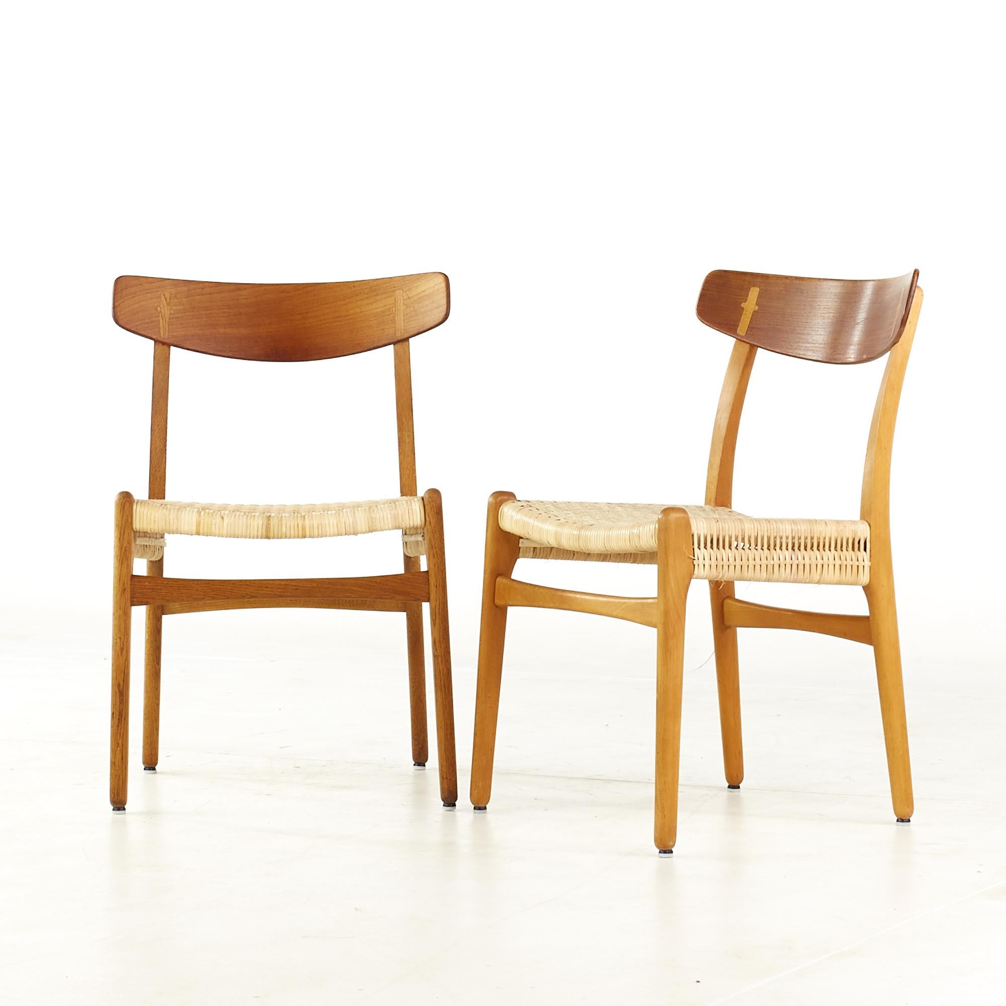 Mid-Century Modern Hans Wegner for Carl Hansen and Son Midcentury Teak CH23 Dining Chairs, Pair For Sale