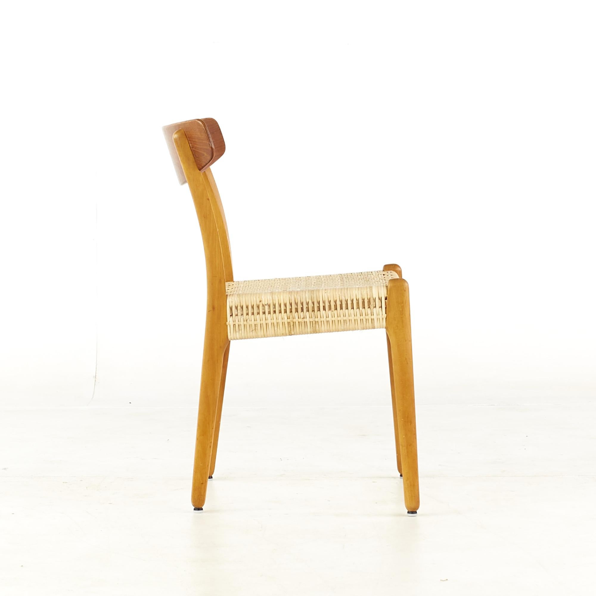 Upholstery Hans Wegner for Carl Hansen and Son Midcentury Teak CH23 Dining Chairs, Pair For Sale