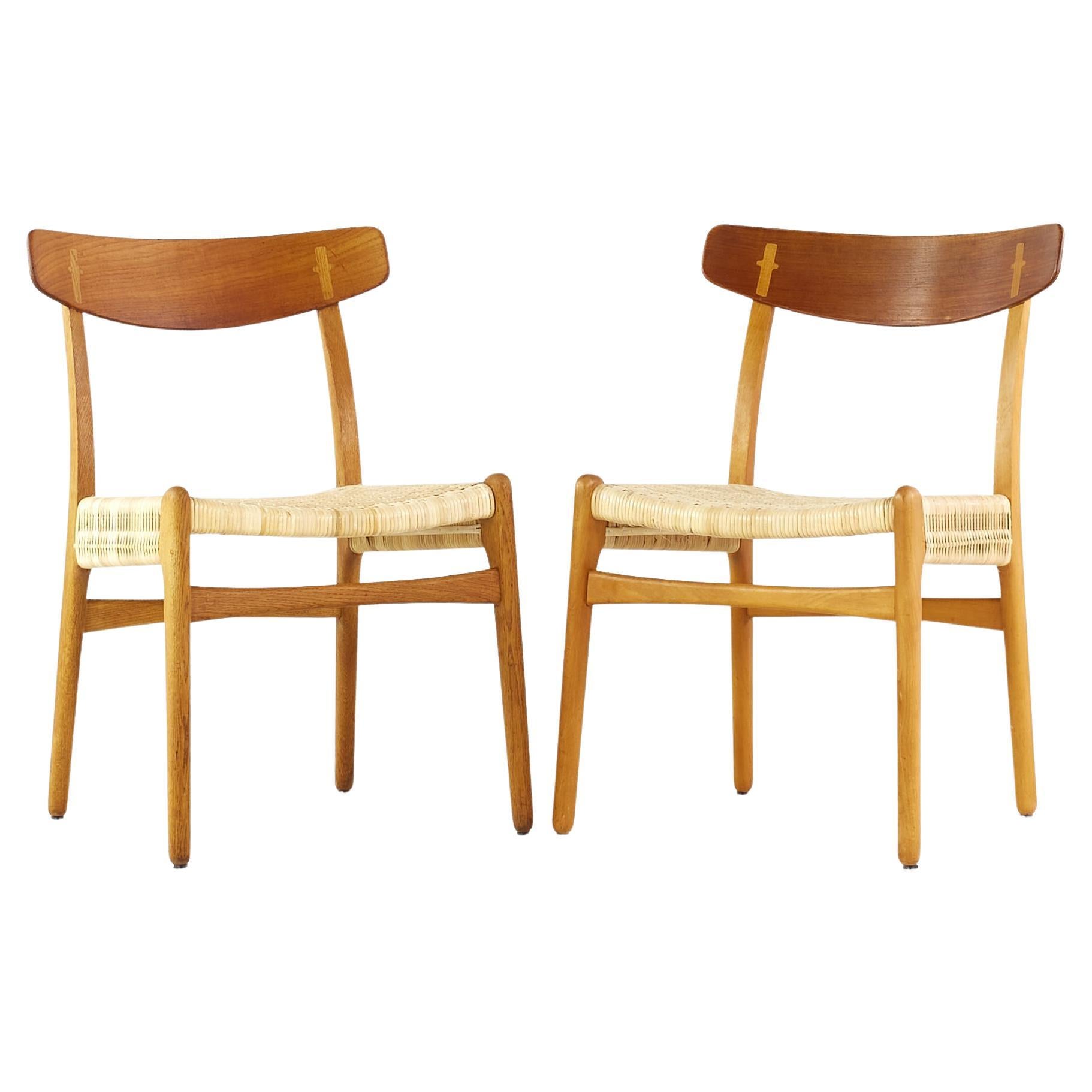 Hans Wegner for Carl Hansen and Son Midcentury Teak CH23 Dining Chairs, Pair For Sale