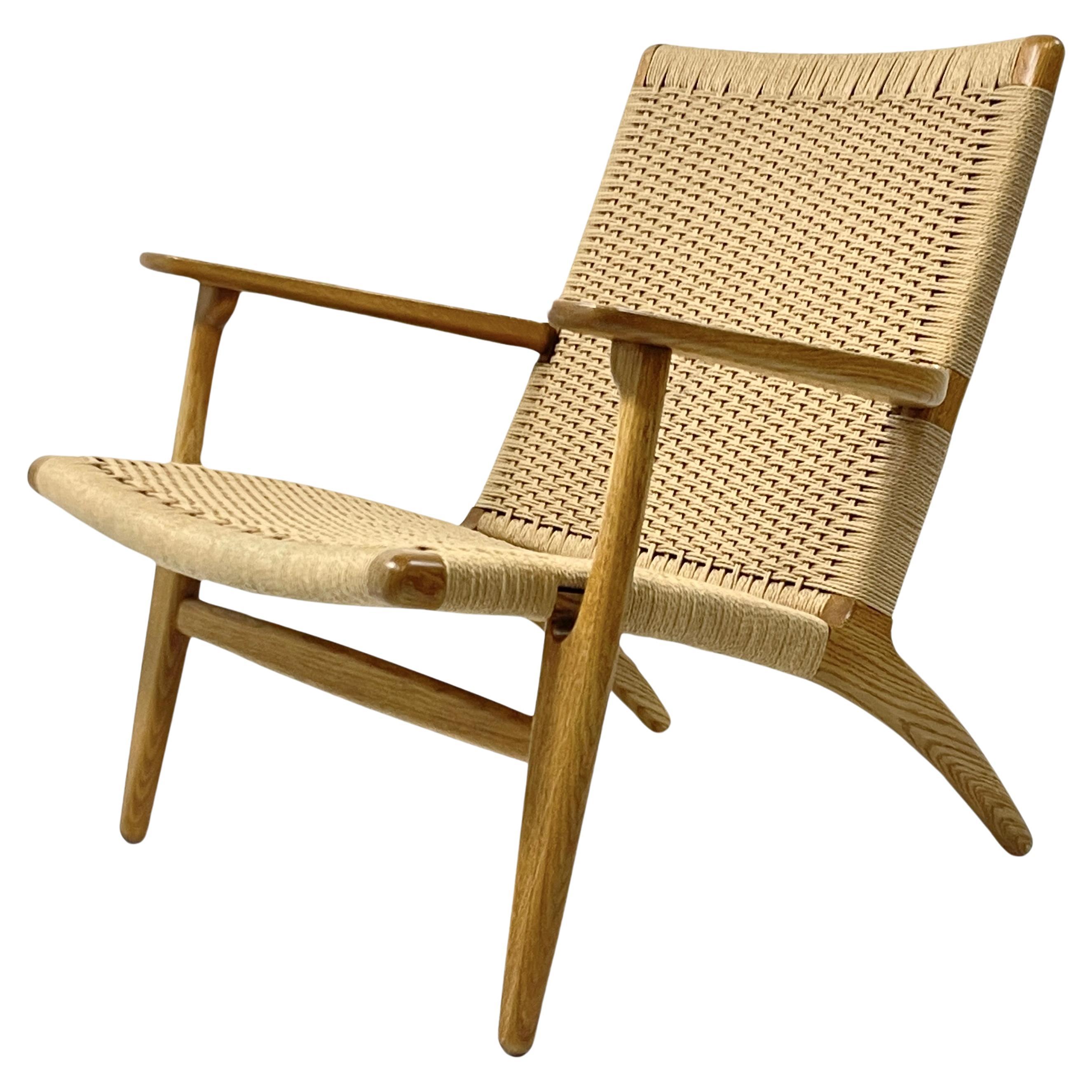 Hans Wegner für Carl Hansen Eiche und Papierkordelgeflecht CH25 Stuhl im Angebot