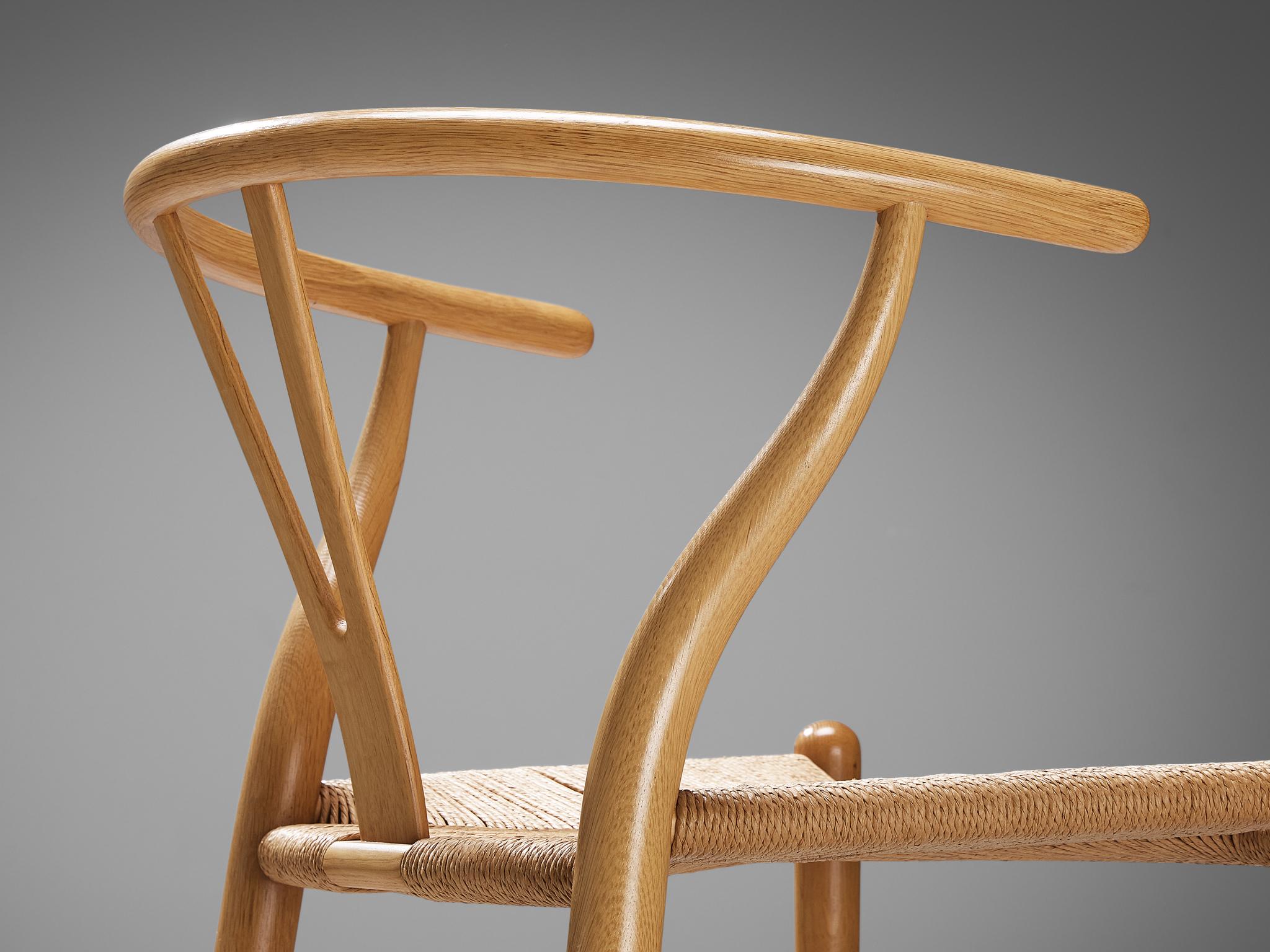 Danish Hans Wegner for Carl Hansen & Søn Pair of 'Wishbone' Chairs in Oak  For Sale