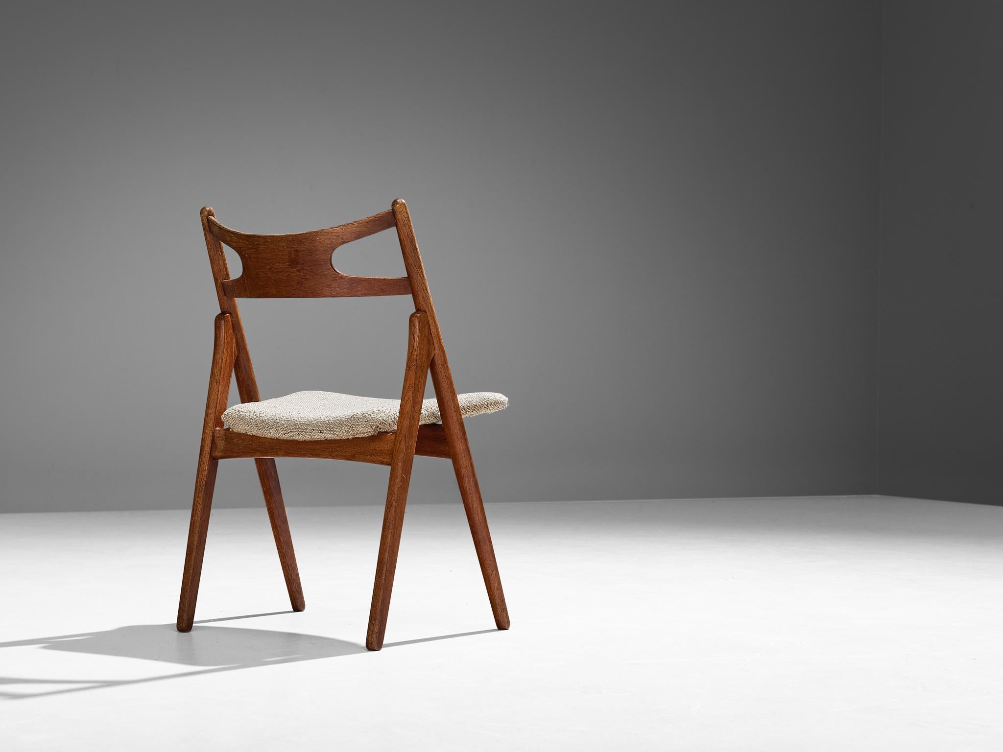 Danish Hans Wegner for Carl Hansen & Søn 'Sawbuck' Dining Chair in Teak  For Sale