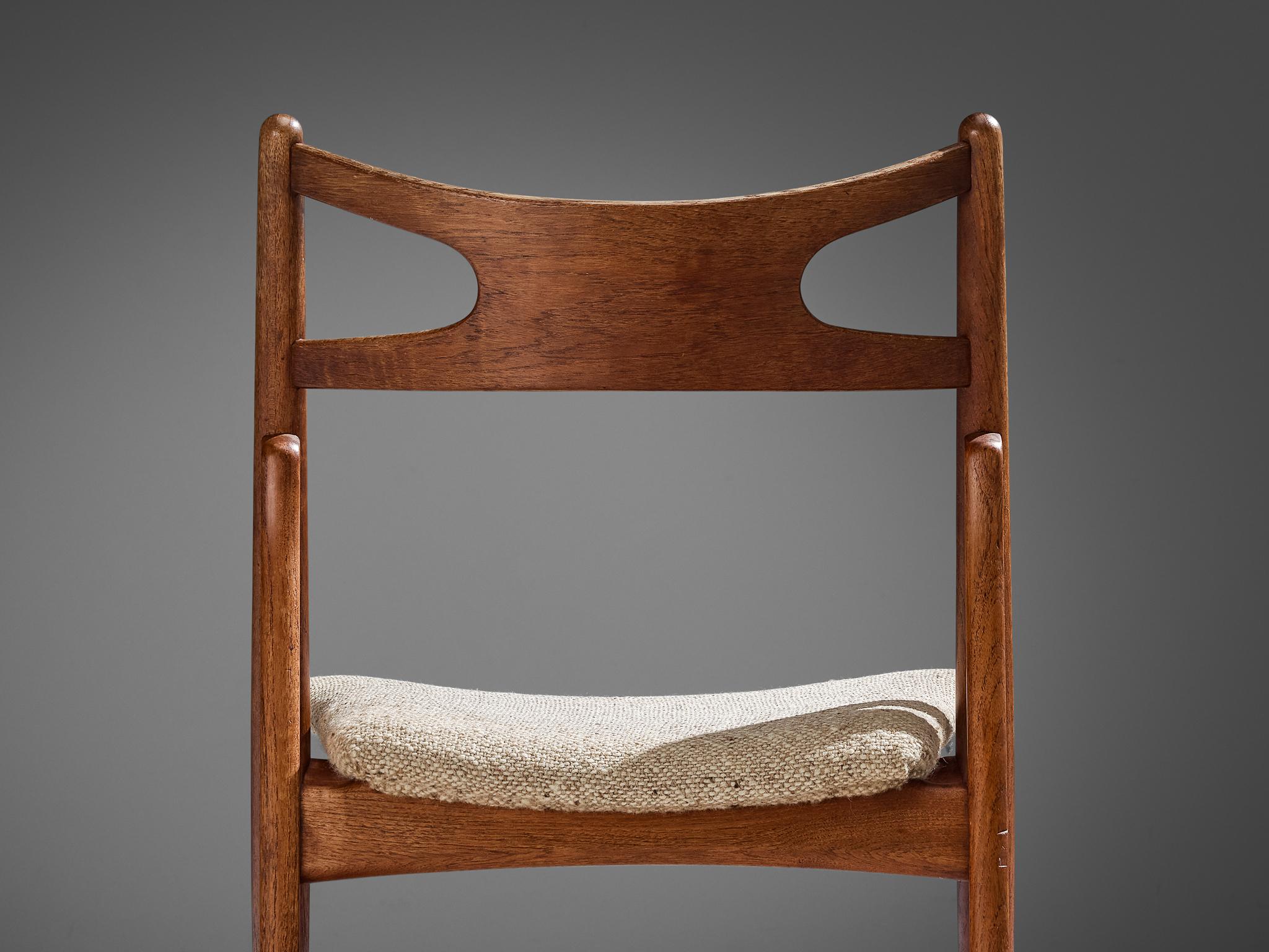 Mid-20th Century Hans Wegner for Carl Hansen & Søn 'Sawbuck' Dining Chair in Teak  For Sale