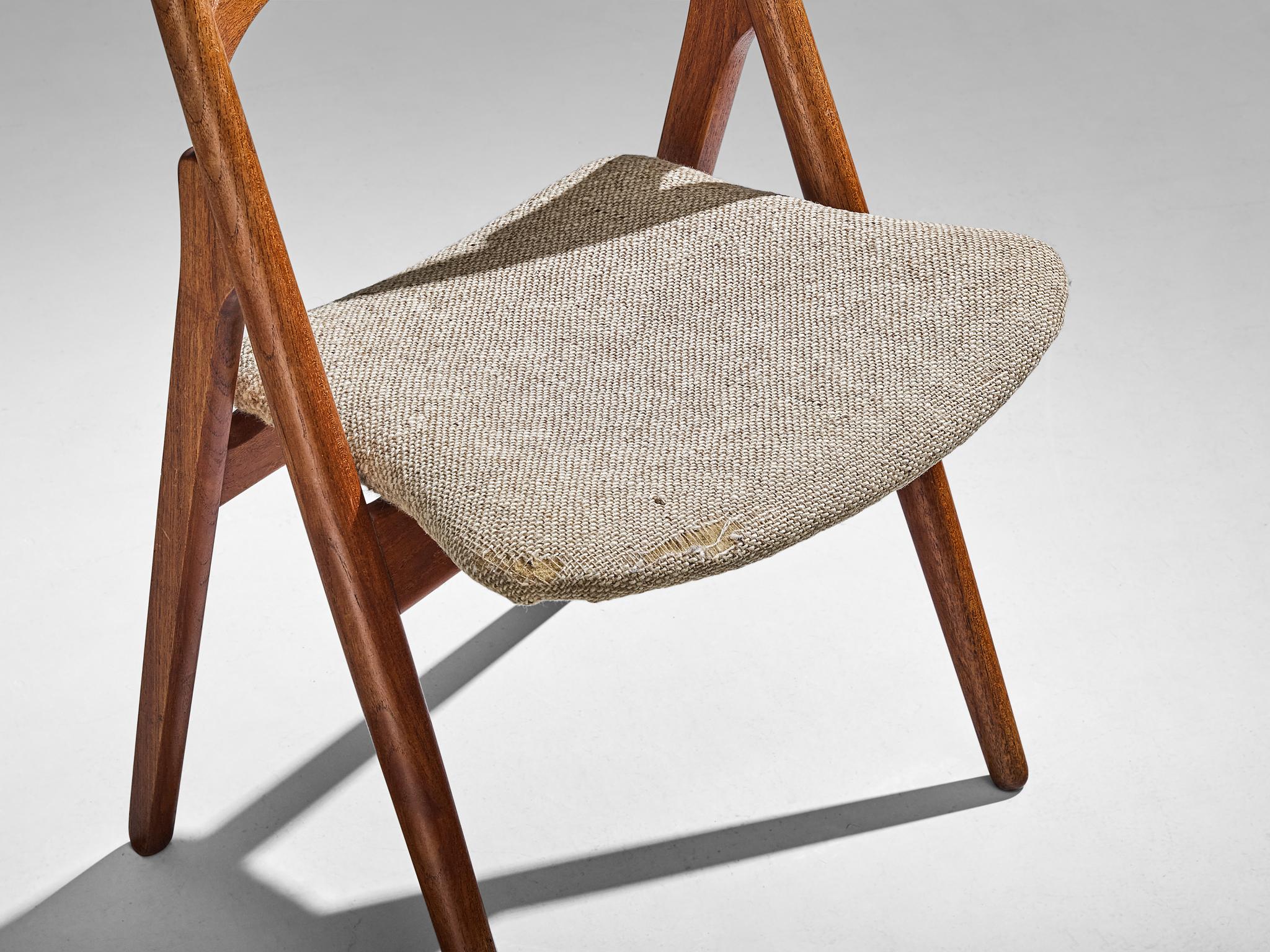 Hans Wegner for Carl Hansen & Søn 'Sawbuck' Dining Chair in Teak  For Sale 1