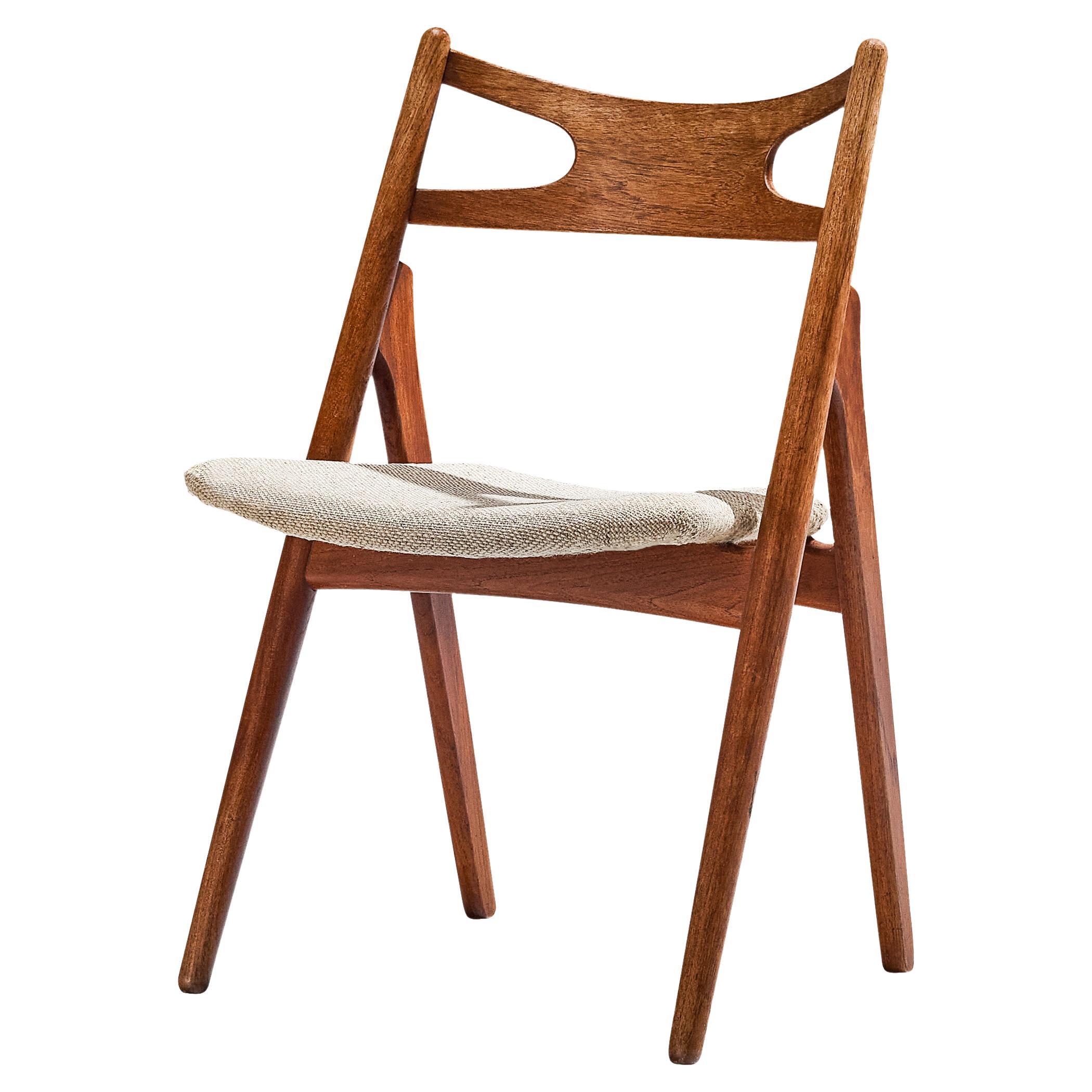 Hans Wegner für Carl Hansen & Søn 'Sawbuck' Esszimmerstuhl aus Teakholz  im Angebot