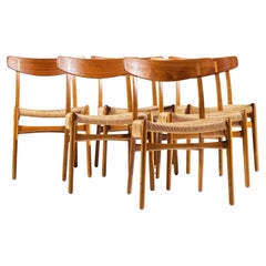 Hans Wegner for Carl Hansen 
Son CH23 Danish Teak, Oak Dining Chairs - Set of 6