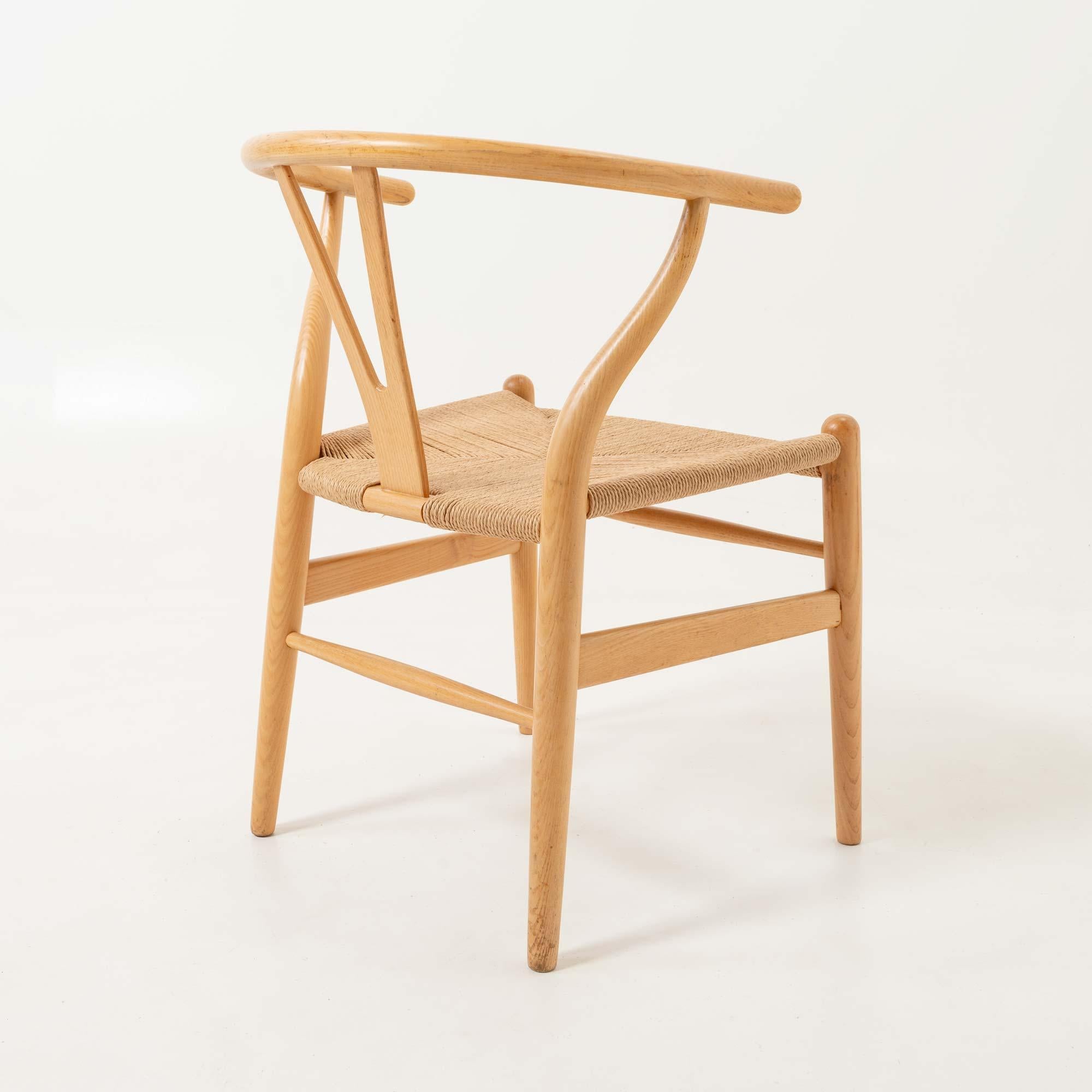 Hans Wegner für Carl Hansen & Sohn Wishbone-Stühle, 6er-Set aus Eiche und Papierkordel im Angebot 2
