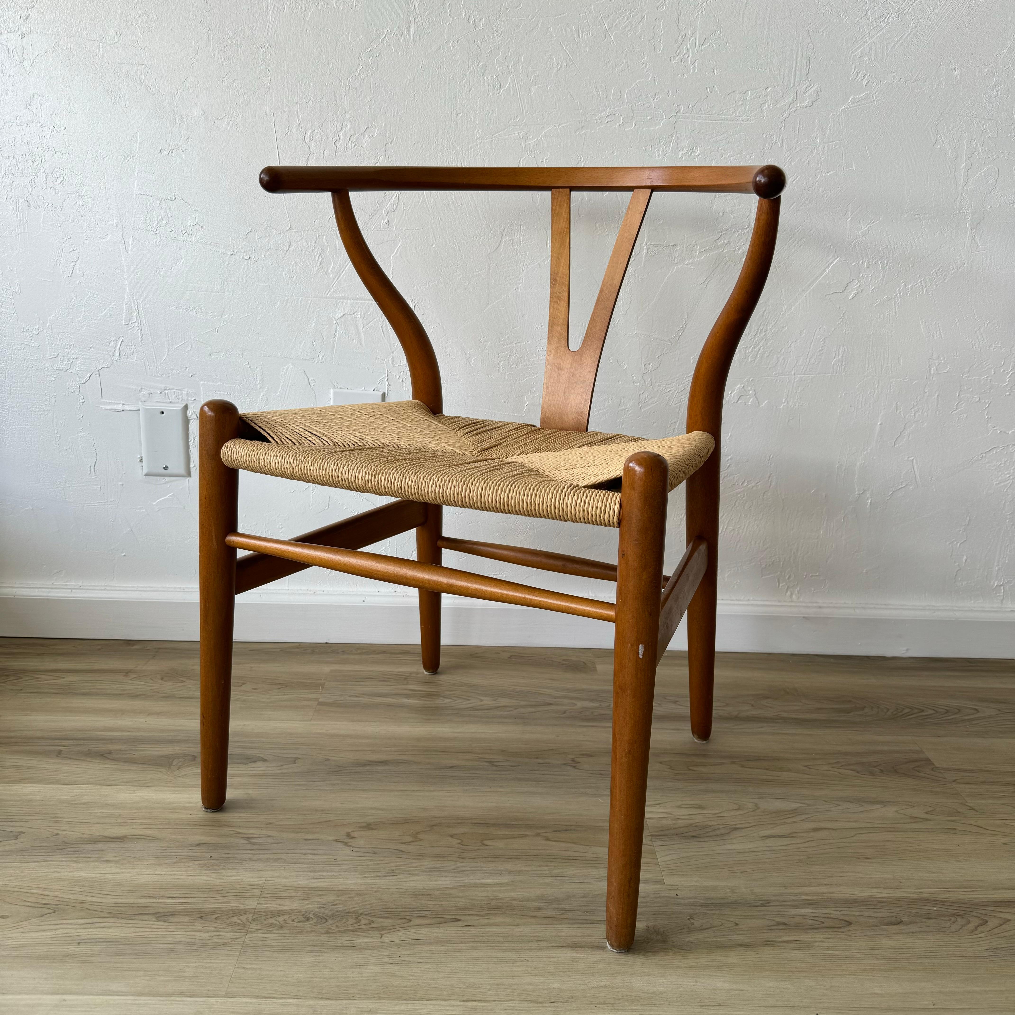 Cord Hans Wegner for Carl Hansen Wishbone Dining Chair For Sale
