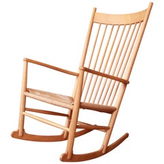 Hans Wegner pour FDB Møbler Chaise à bascule moderne danoise J-16