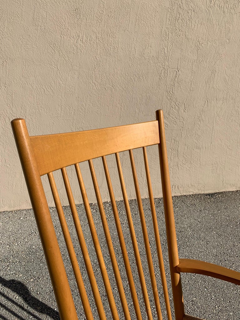 Mobler Rocking Chair Hans Wegner for FDB Mobler J16 Rocking Chair in Beech Wood and Danish ...