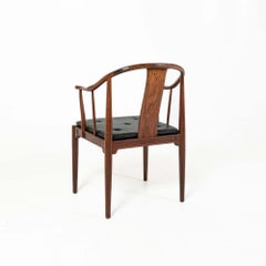 Hans Wegner for Fritz Hansen China Chair, Rosewood and Black Leather