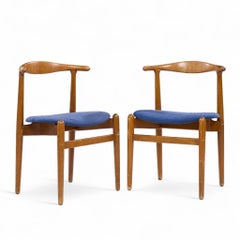 Hans Wegner for Fritz Hansen Model 708 Danish Teak Dining Chairs - Pair