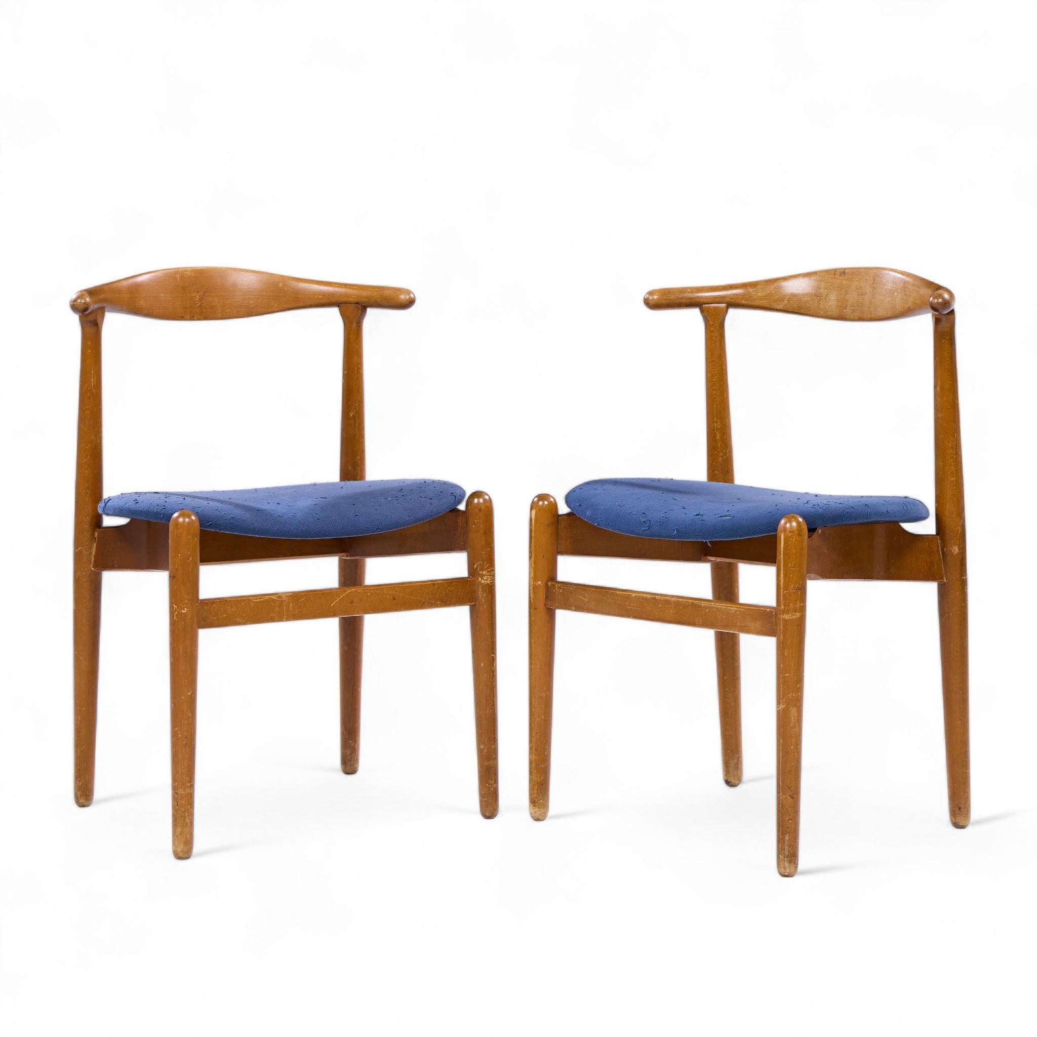 Hans Wegner for Fritz Hansen Model 708 Danish Teak Dining Chairs - Pair (Moderne der Mitte des Jahrhunderts) im Angebot