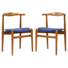 Hans Wegner for Fritz Hansen Model 708 Danish Teak Dining Chairs - Pair