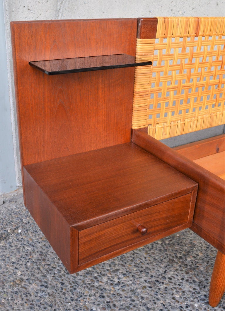 Hans Wegner for GETAMA Danish Modern Teak and Cane Queen ...