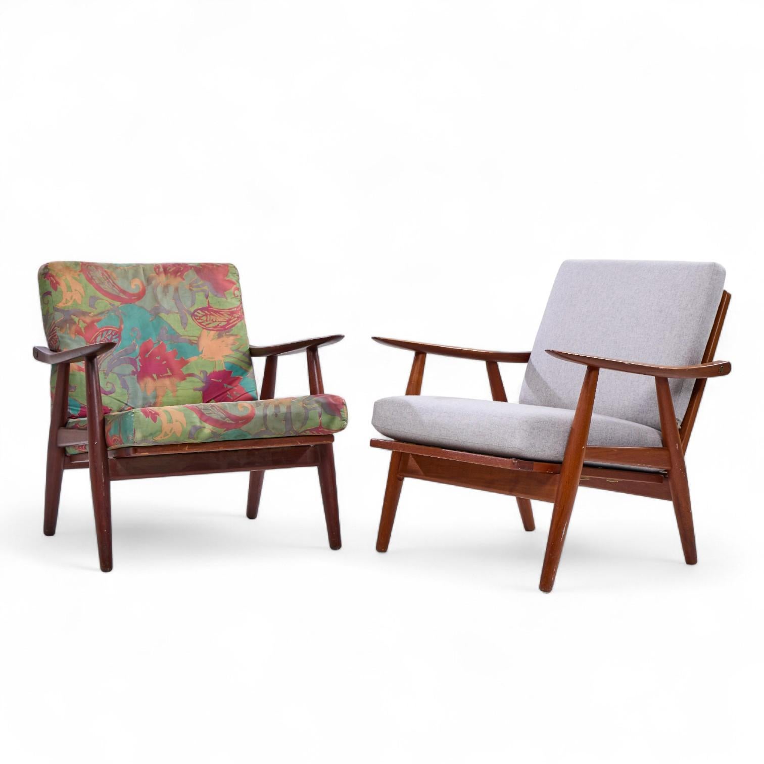 Mid-Century Modern Hans Wegner for Getama GE270 Mid Century Teak Lounge Chairs - Pair en vente
