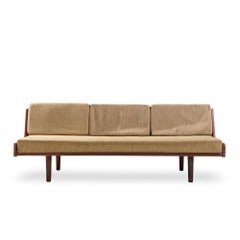 Hans Wegner for Getama GE6 Mid Century Danish Teak and Cane Daybed Sofa