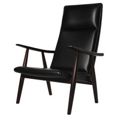 Hans Wegner for Getama High-back in Black Leather