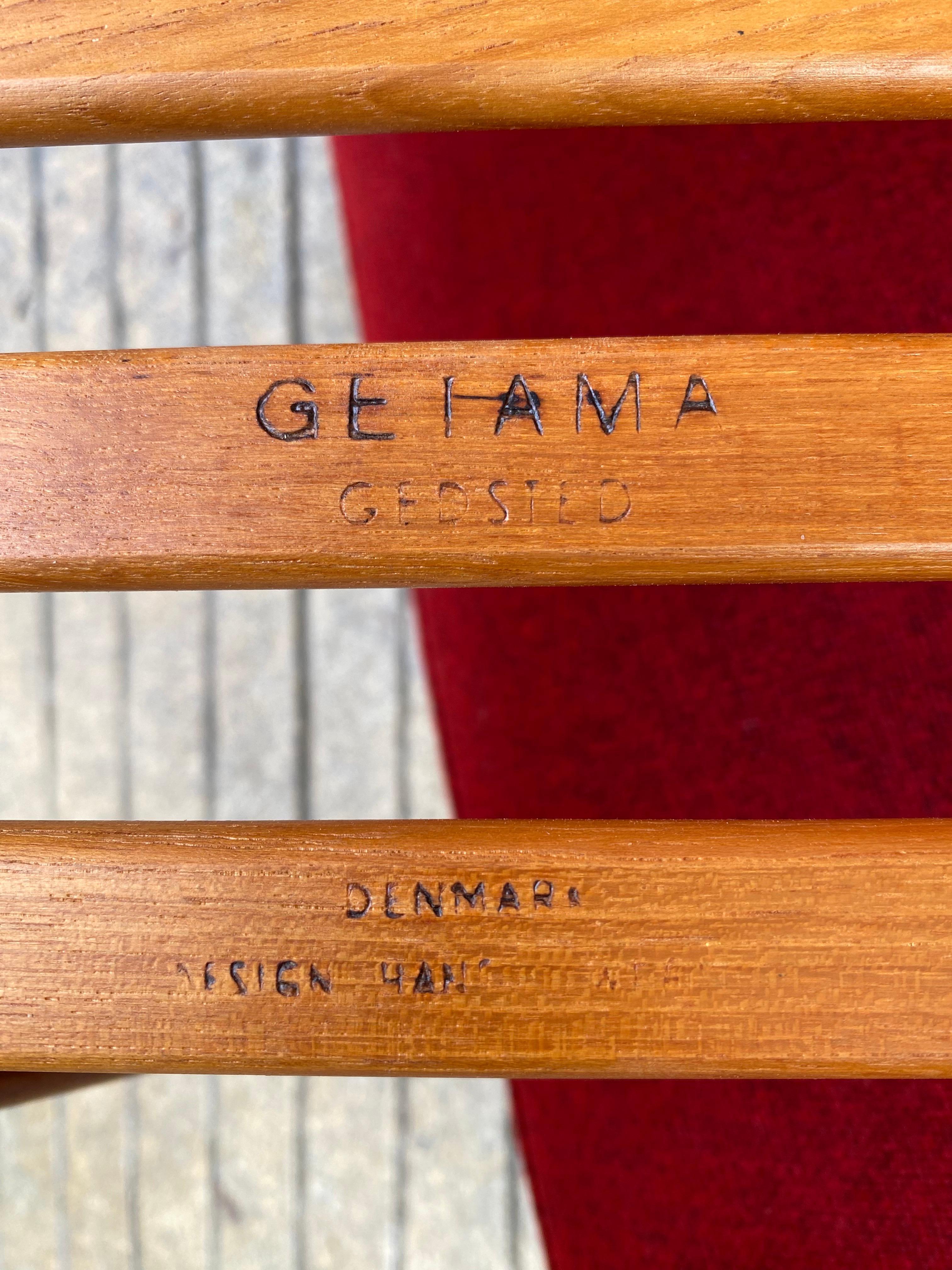 Hans Wegner for GETAMA High Back Oak Lounge Chair and Ottoman Model GE290 For Sale 1