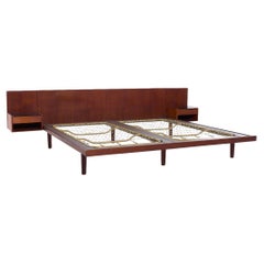 Hans Wegner for Getama MCM Danish Teak King Platform Bed with Nightstands