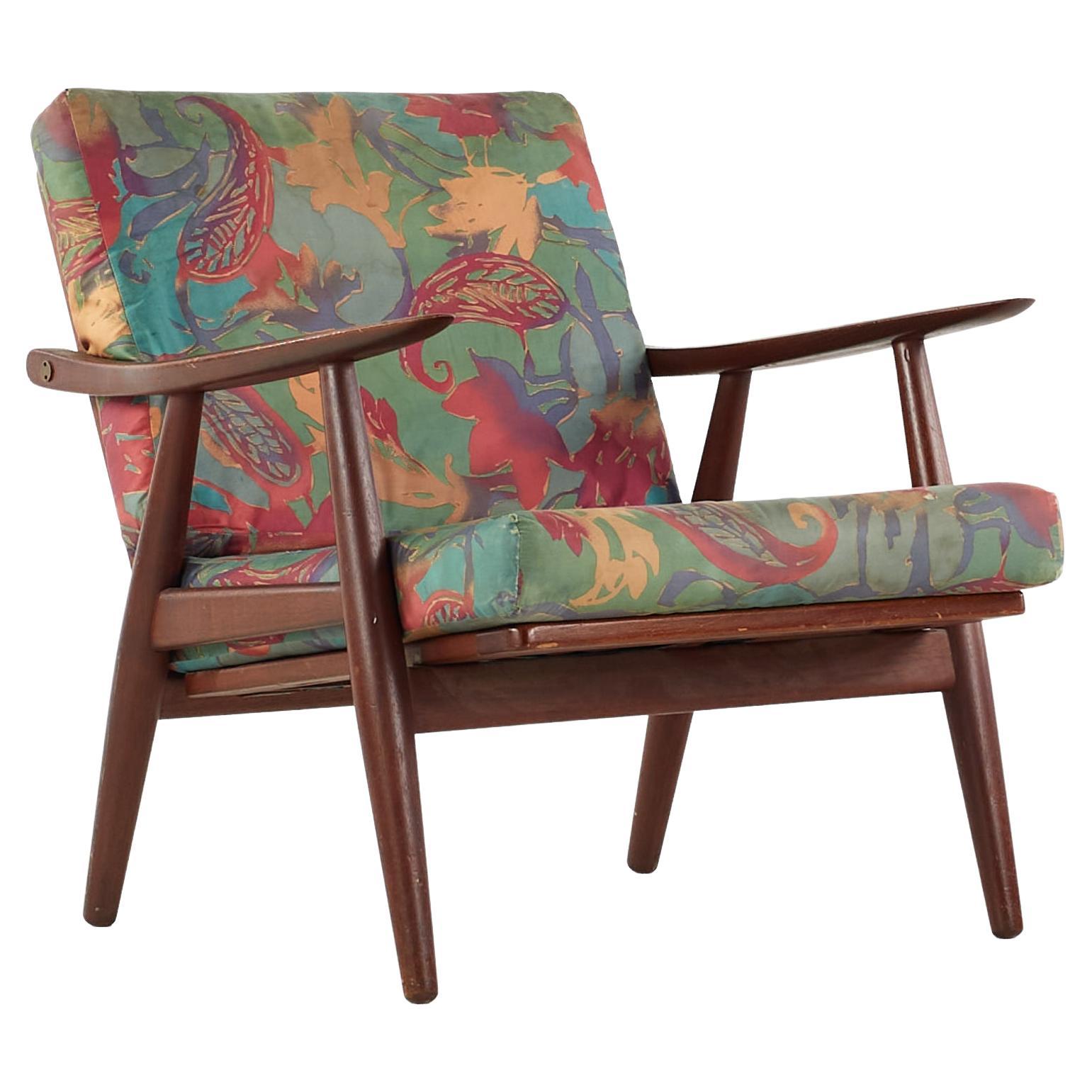 Hans Wegner for Getama Mid Century GE240 Teak Lounge Chair For Sale