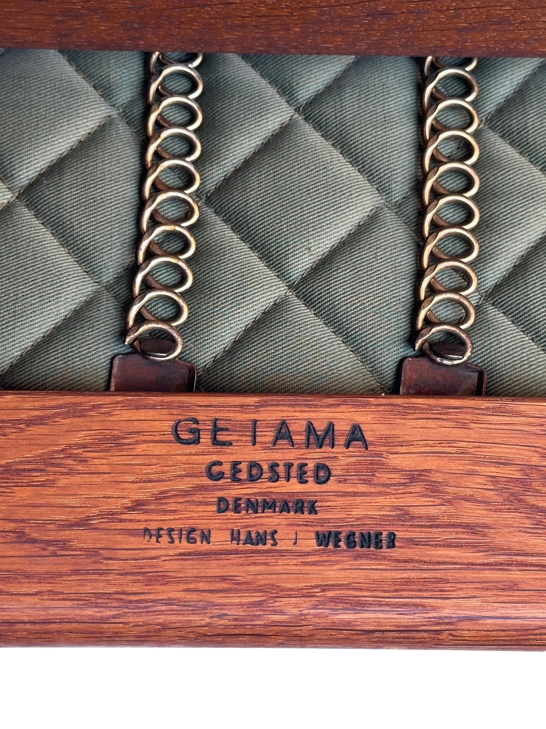 Hans J. Wegner for Getama Signed Sofa with new Mataram Upholstery For Sale 13