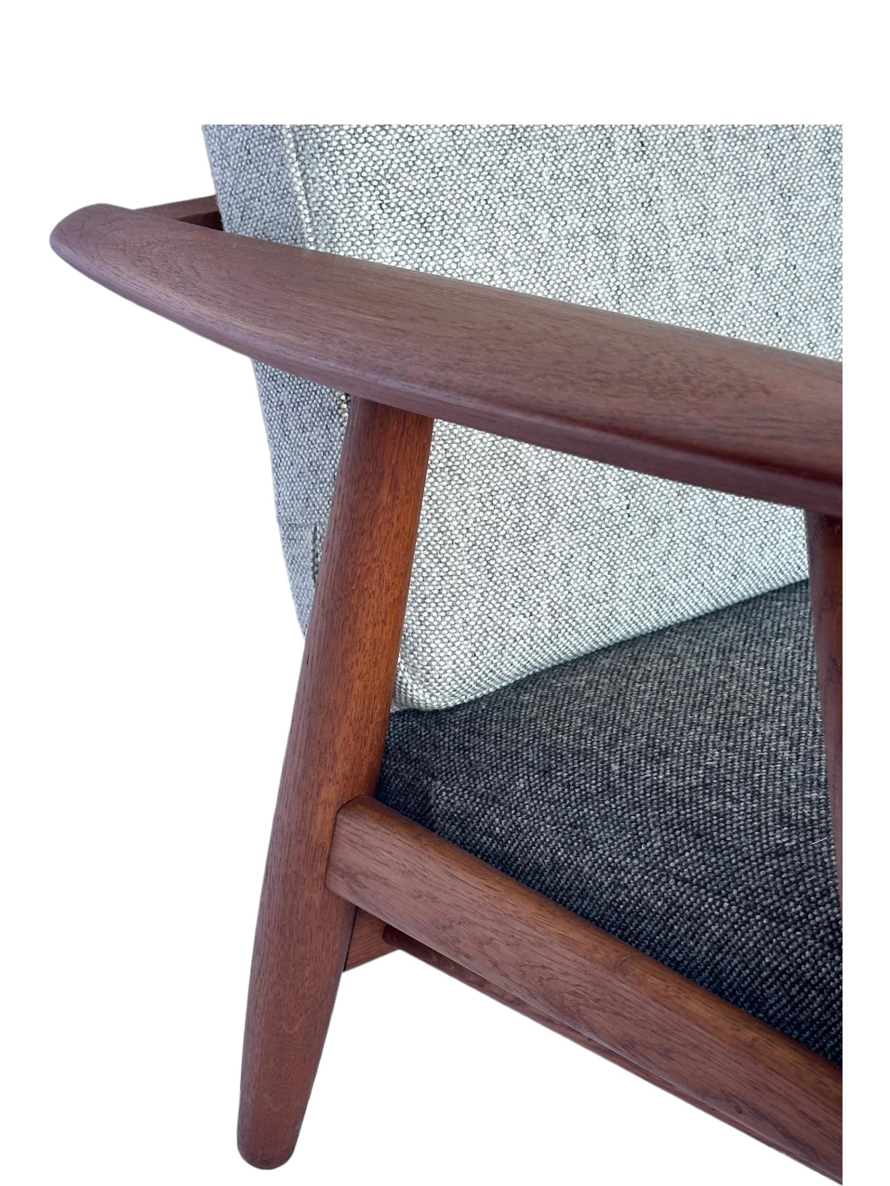 Teak Hans J. Wegner for Getama Signed Sofa with new Mataram Upholstery For Sale