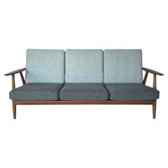 Vintage Hans J. Wegner for Getama Signed Sofa with new Mataram Upholstery