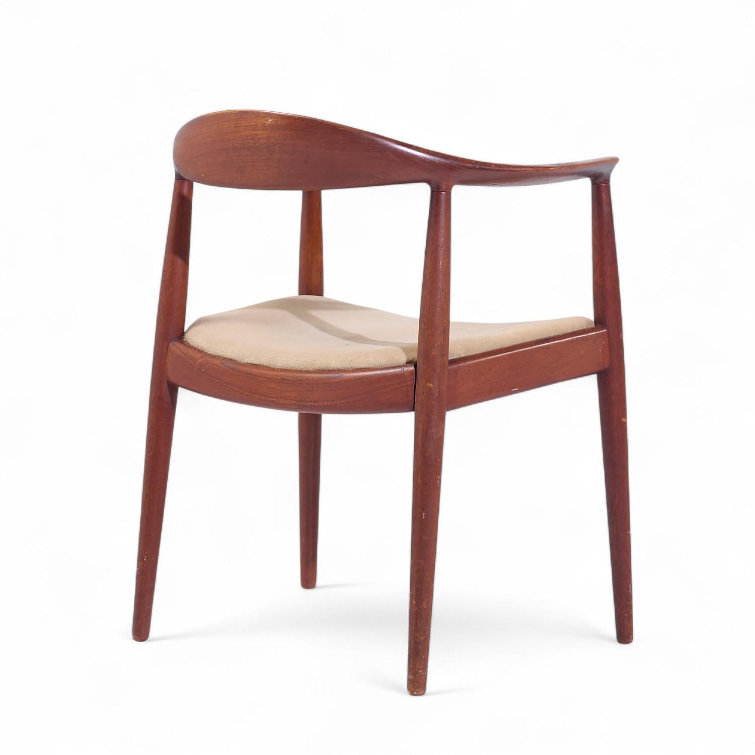 Tissu d'ameublement Chaise en teck danois Hans Wegner pour Johannes Hansen en vente
